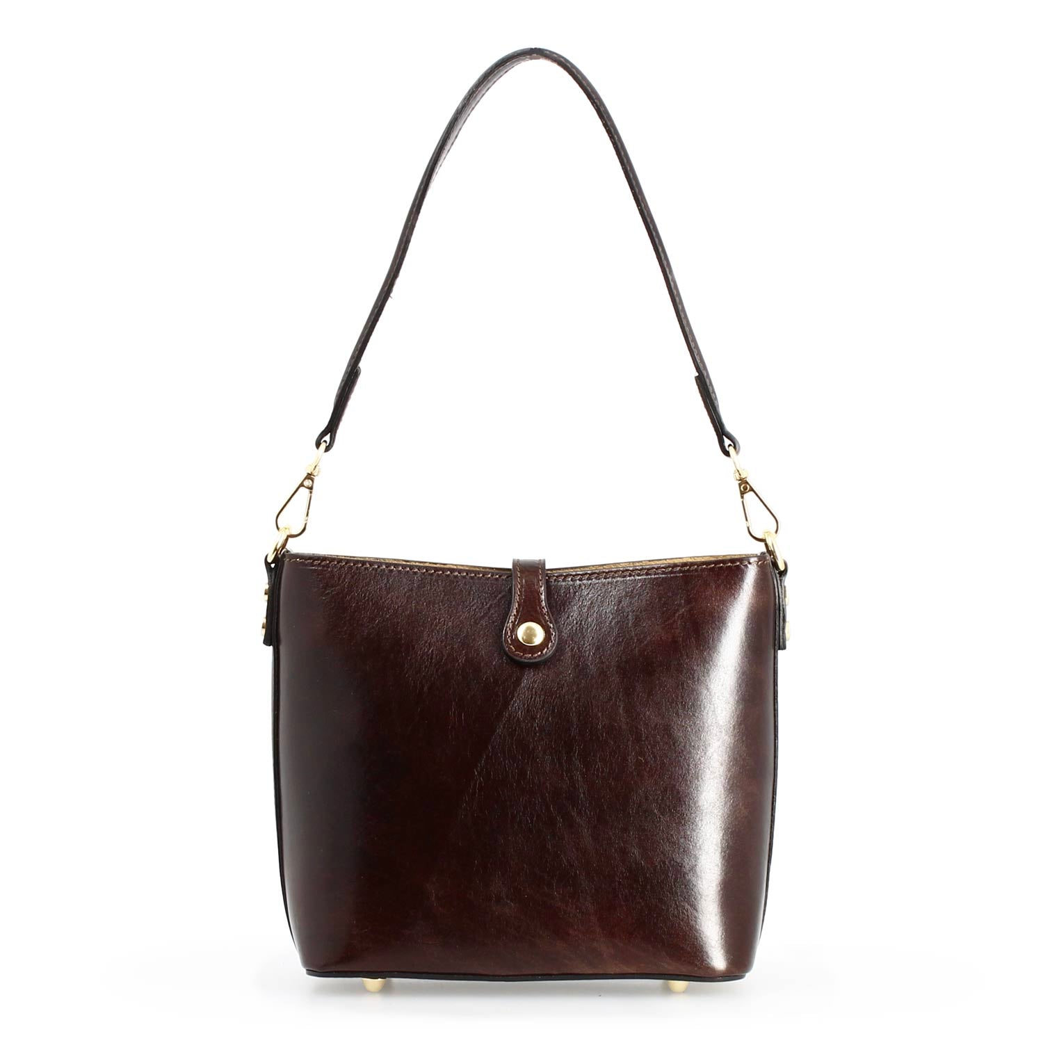 Dunkelbraun damenhandtasche aus leder Atena