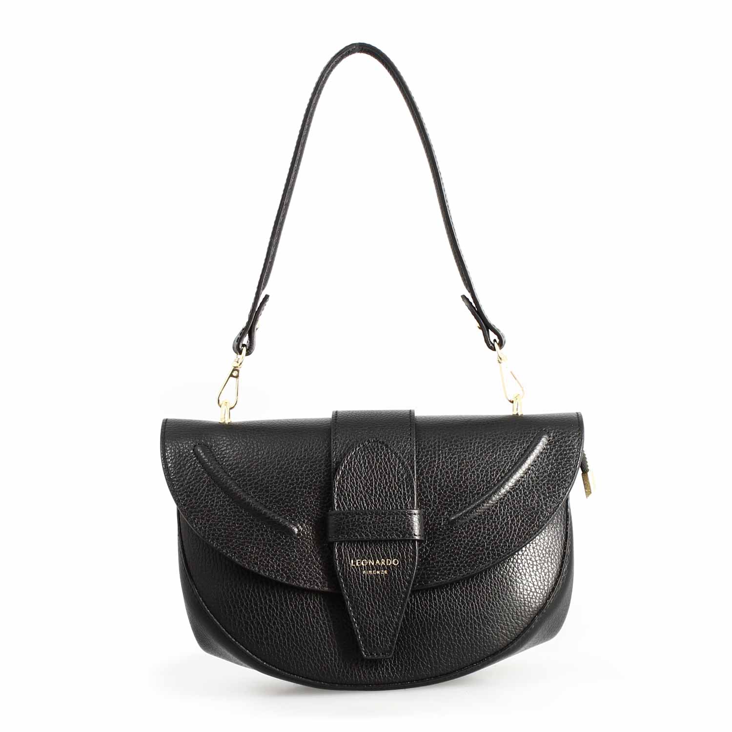 Borsa a spalla Ofelia da donna in pelle nera - LeonardoShoes