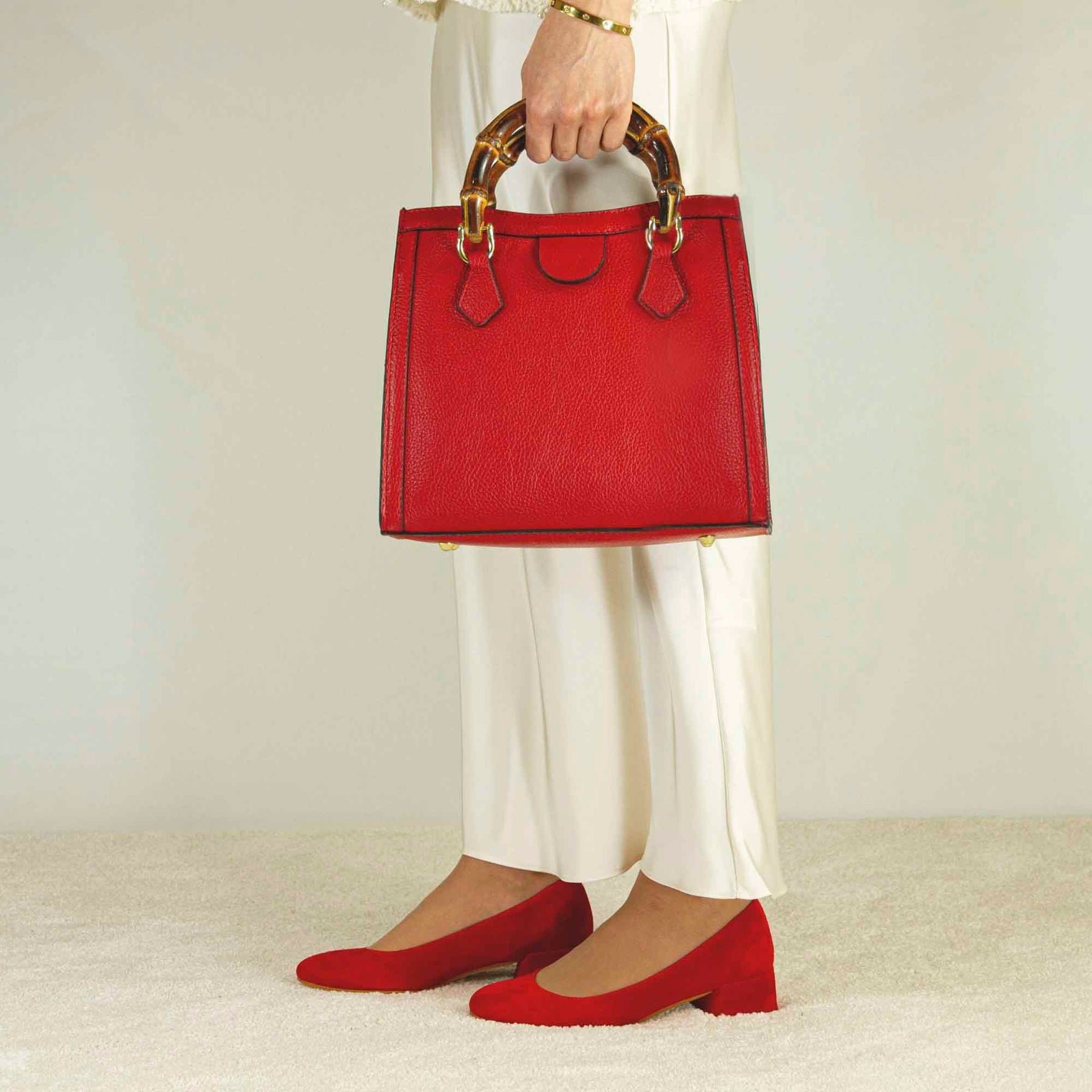 Red bamboo bag best sale