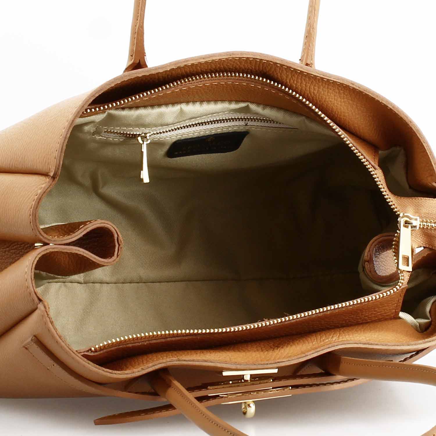 Giulia light brown leather shoulder bag for women