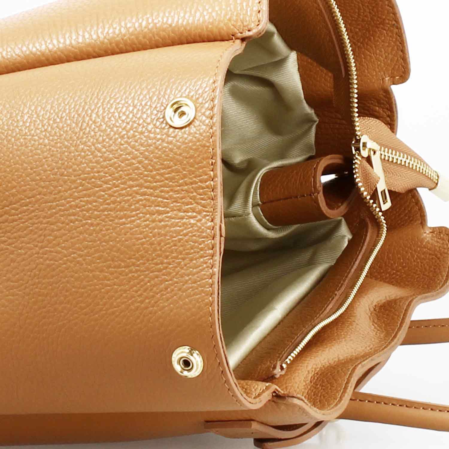 Giulia light brown leather shoulder bag for women