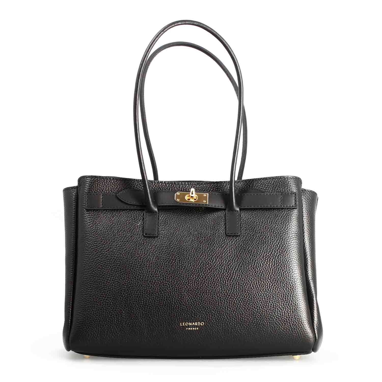 Sac à bandoulière pour femme en cuir noir Giulia