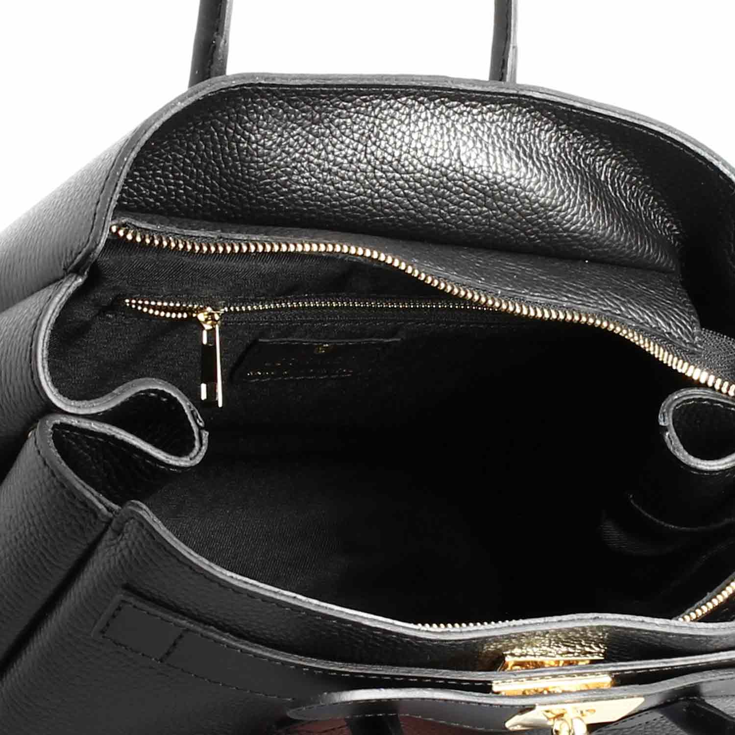 Sac à bandoulière pour femme en cuir noir Giulia