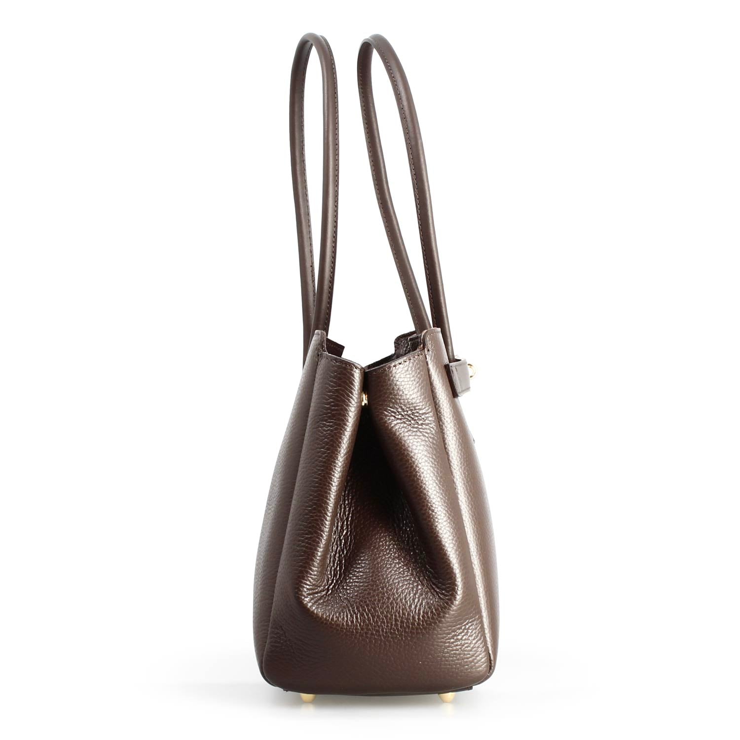 Dark brown leather shoulder bag Giulia for women