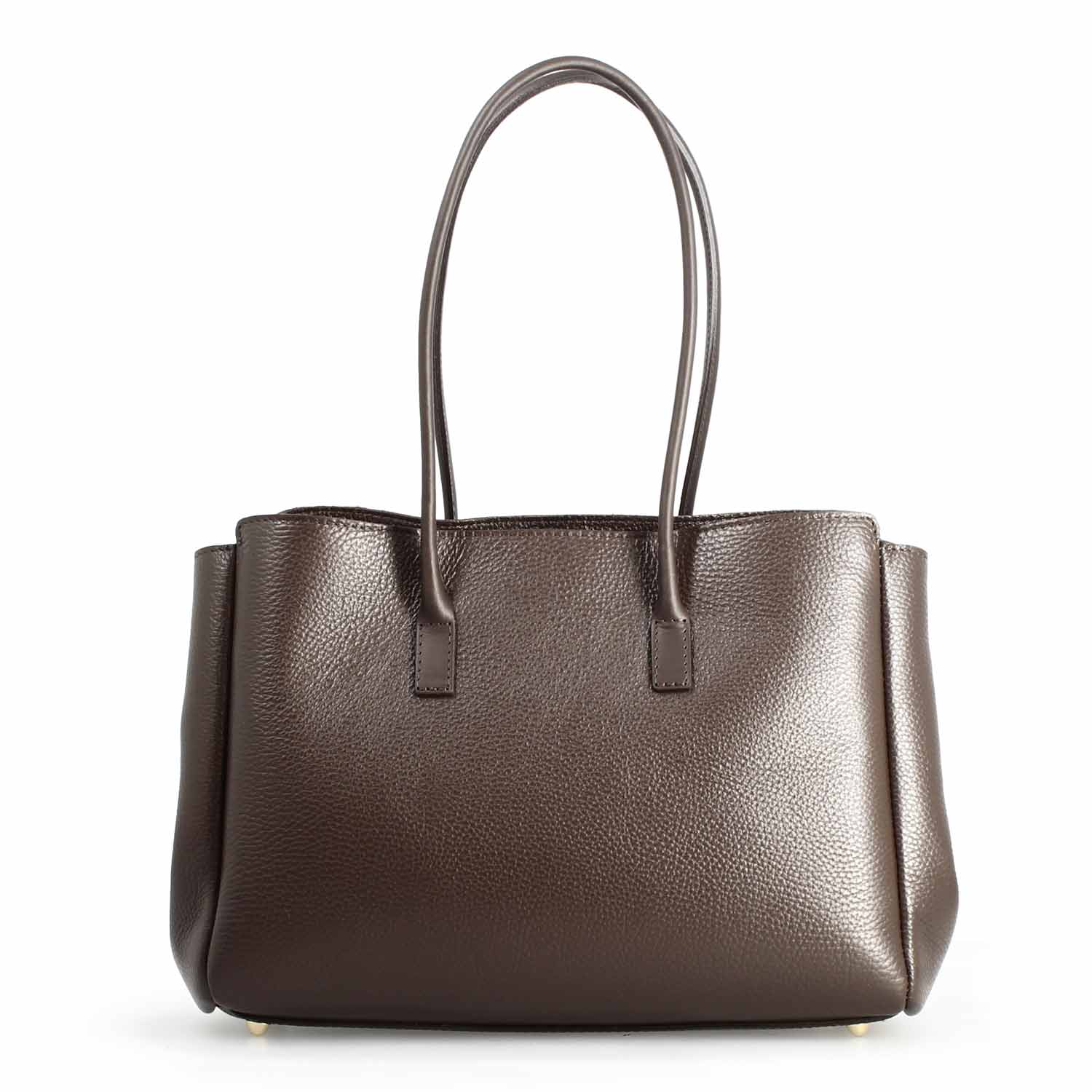 Dark brown leather shoulder bag Giulia for women