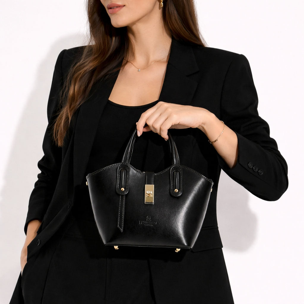 Women's Lisa green leather handbag