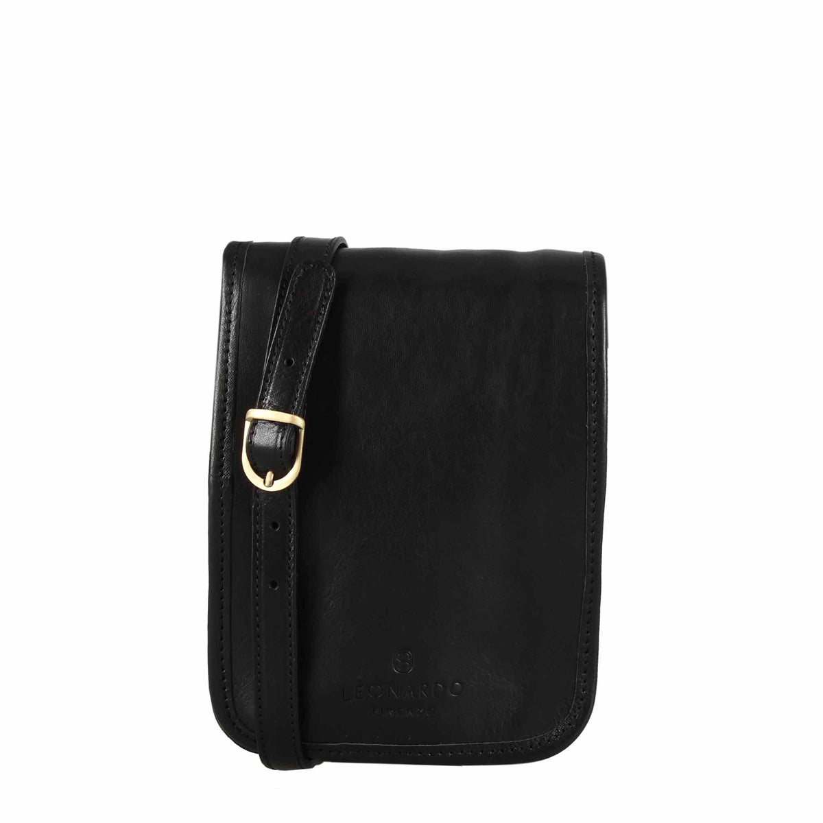 Medium black leather men's purse