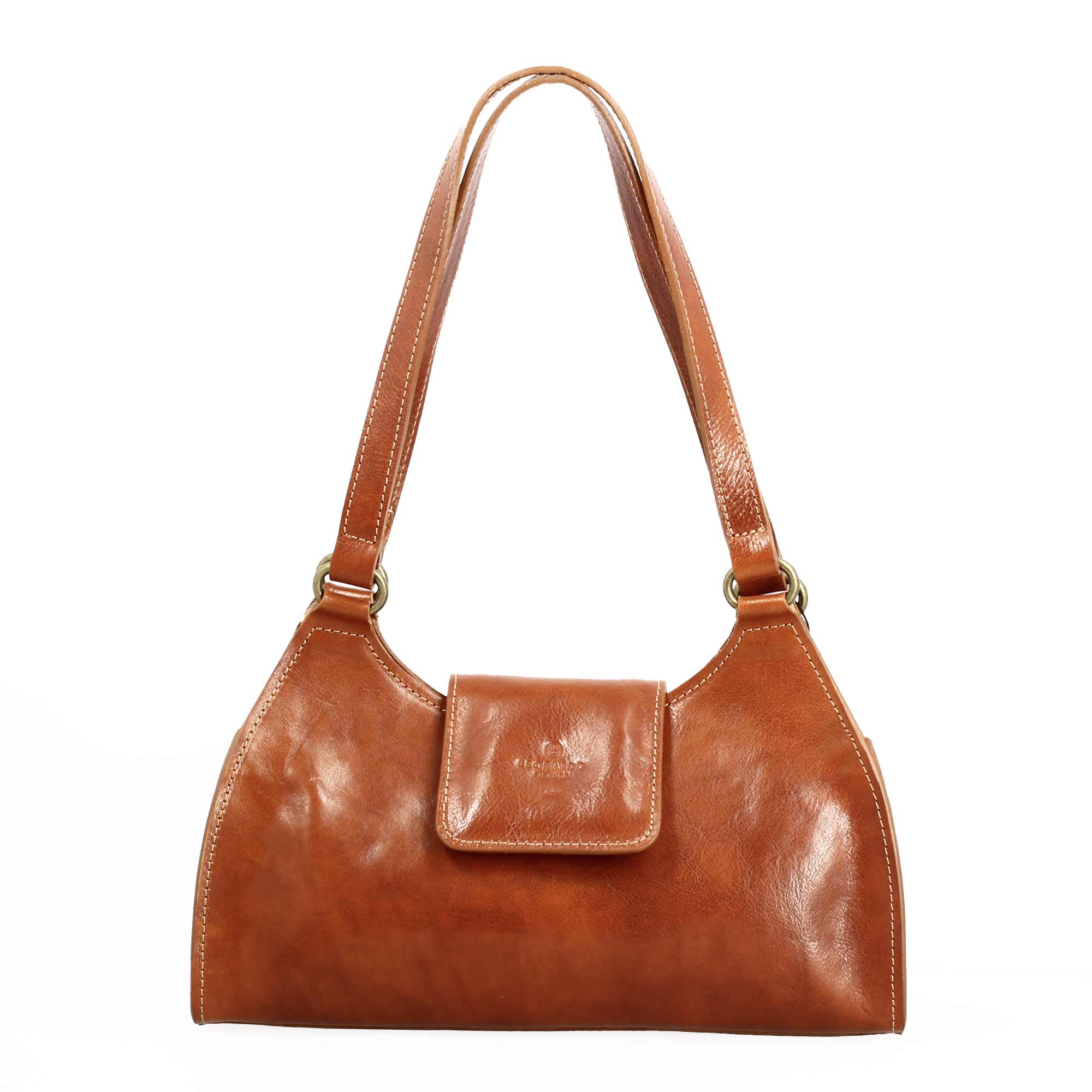 Borsa a spalla Camilla da donna in pelle marrone chiaro