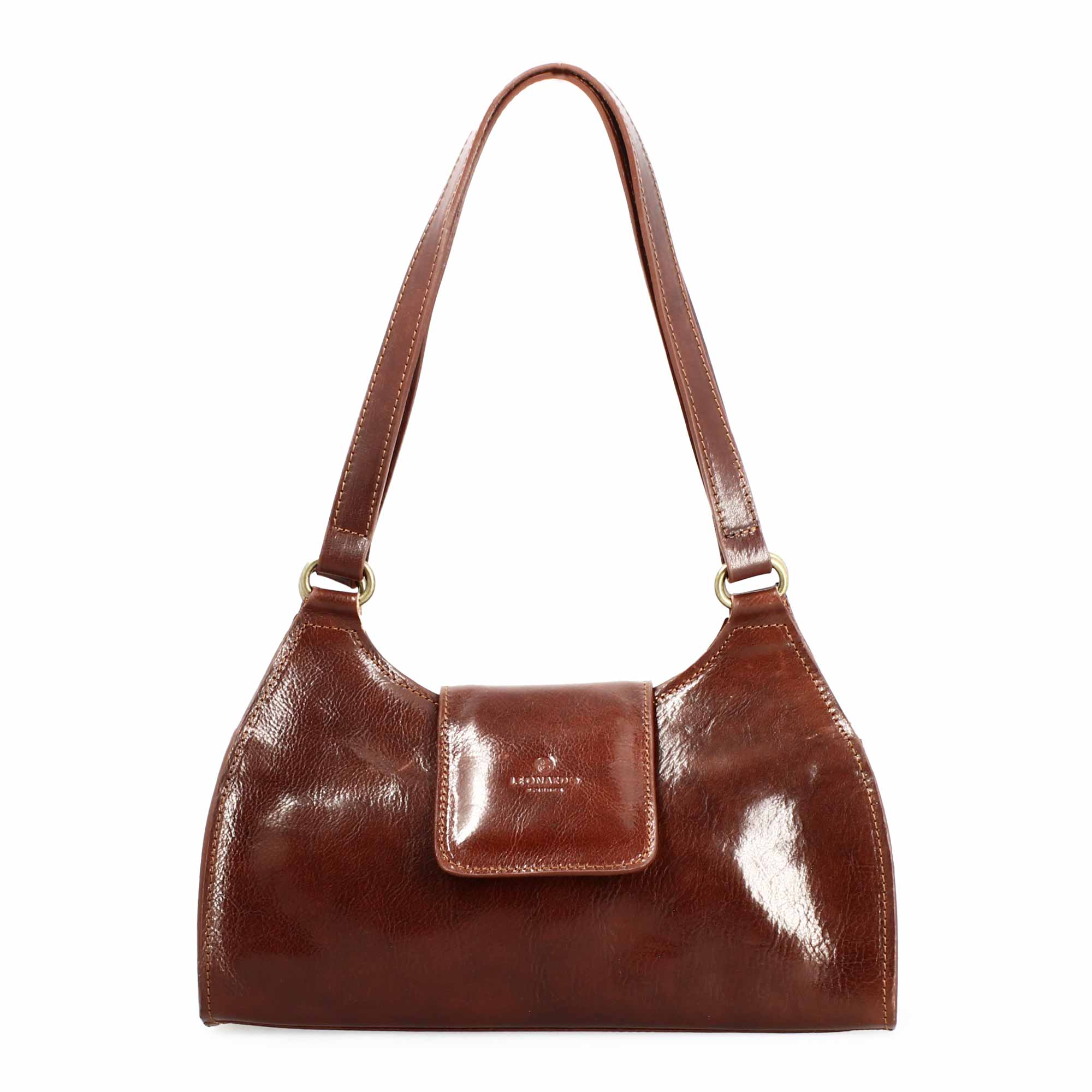 Borsa a spalla Camilla da donna in pelle marrone