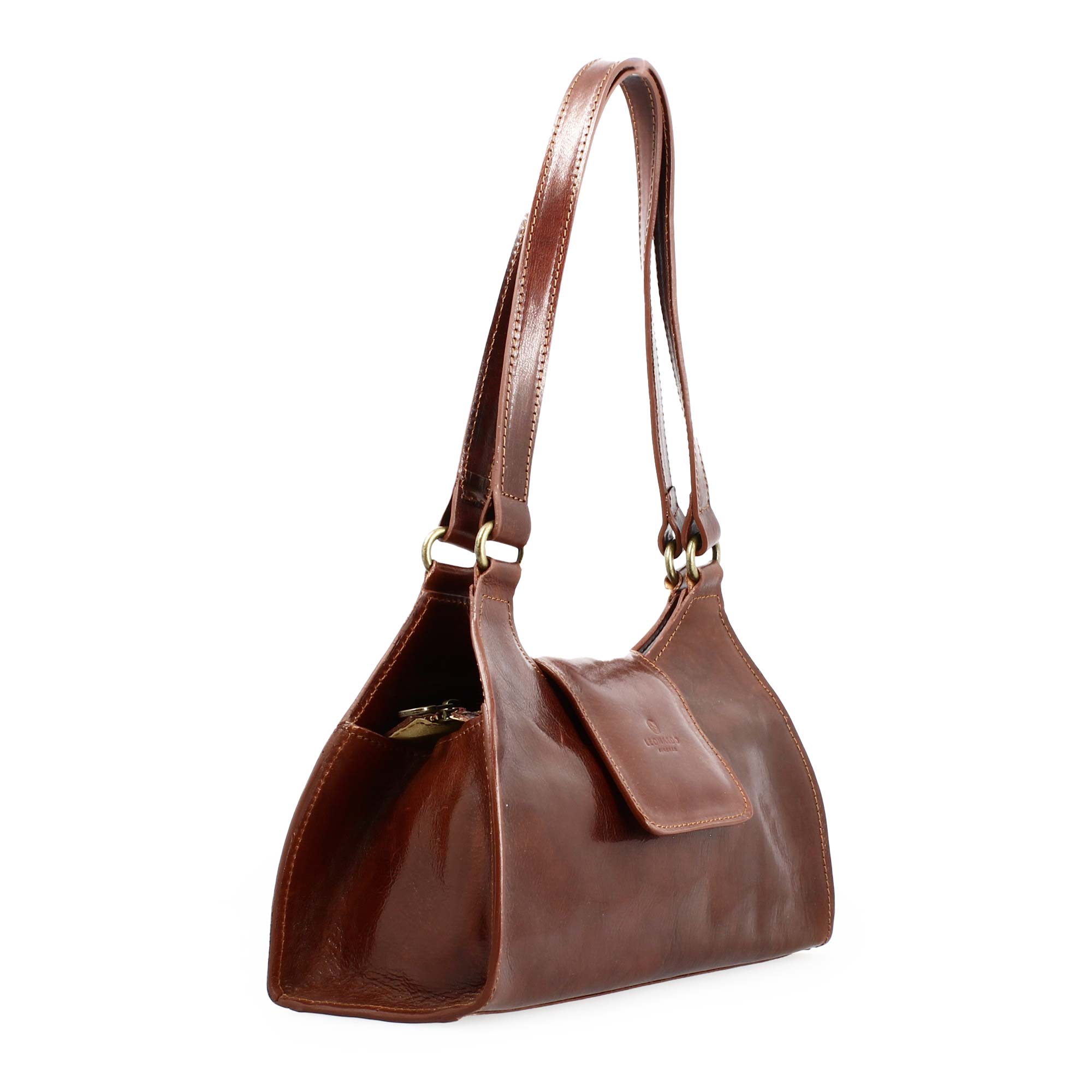 Borsa a spalla Camilla da donna in pelle marrone