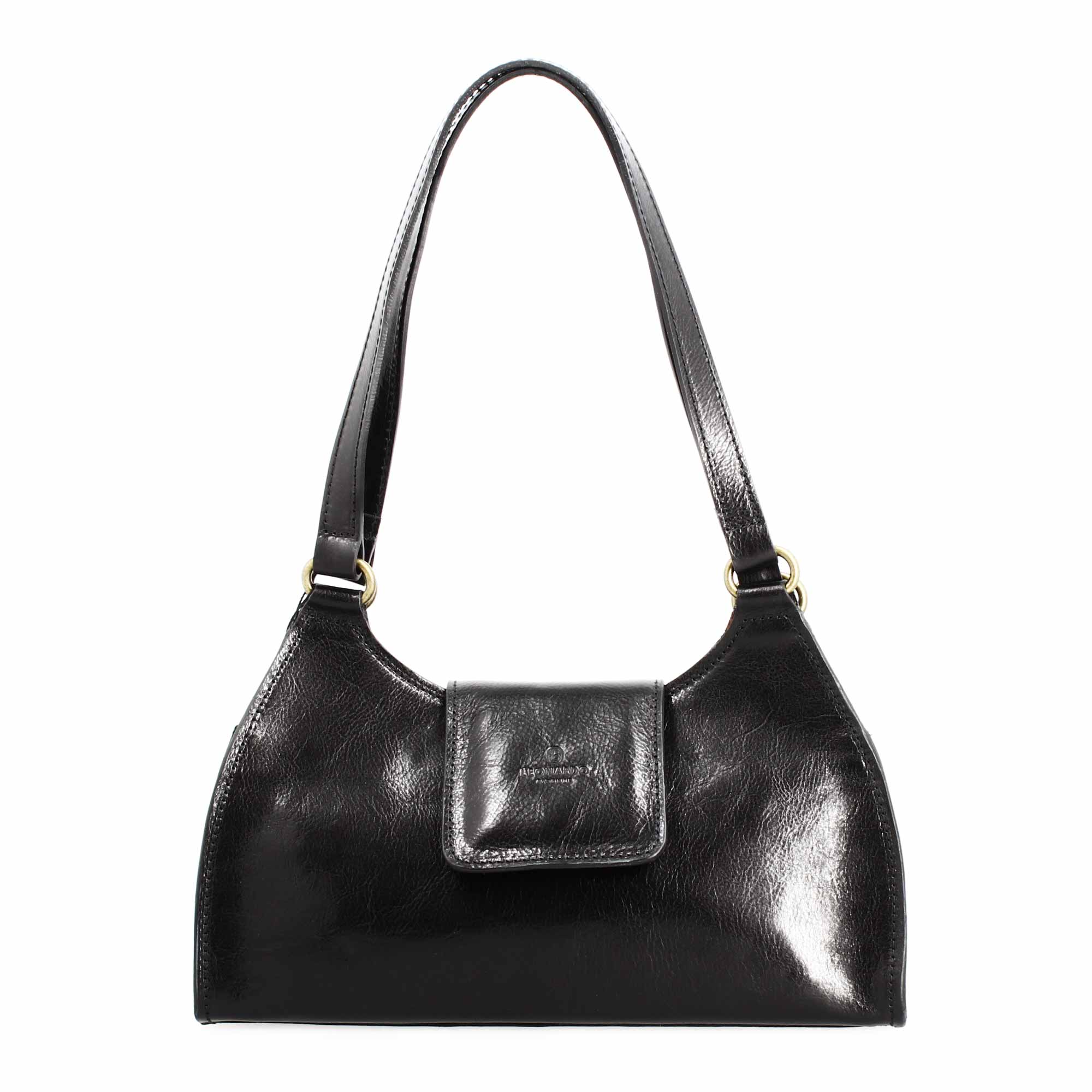 Borsa a spalla Camilla da donna in pelle nera