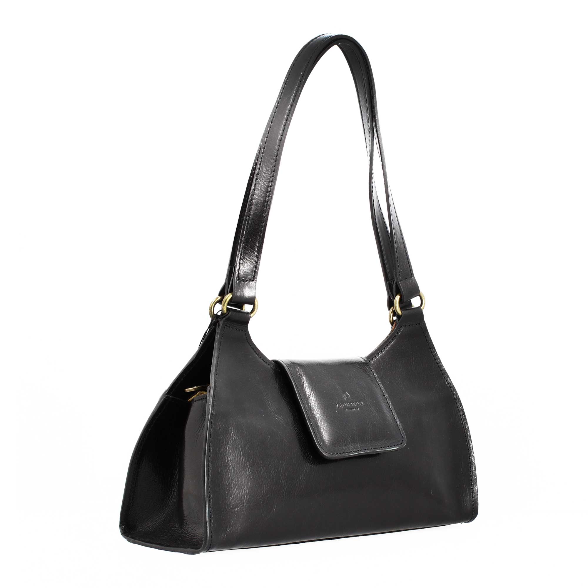 Borsa a spalla Camilla da donna in pelle nera