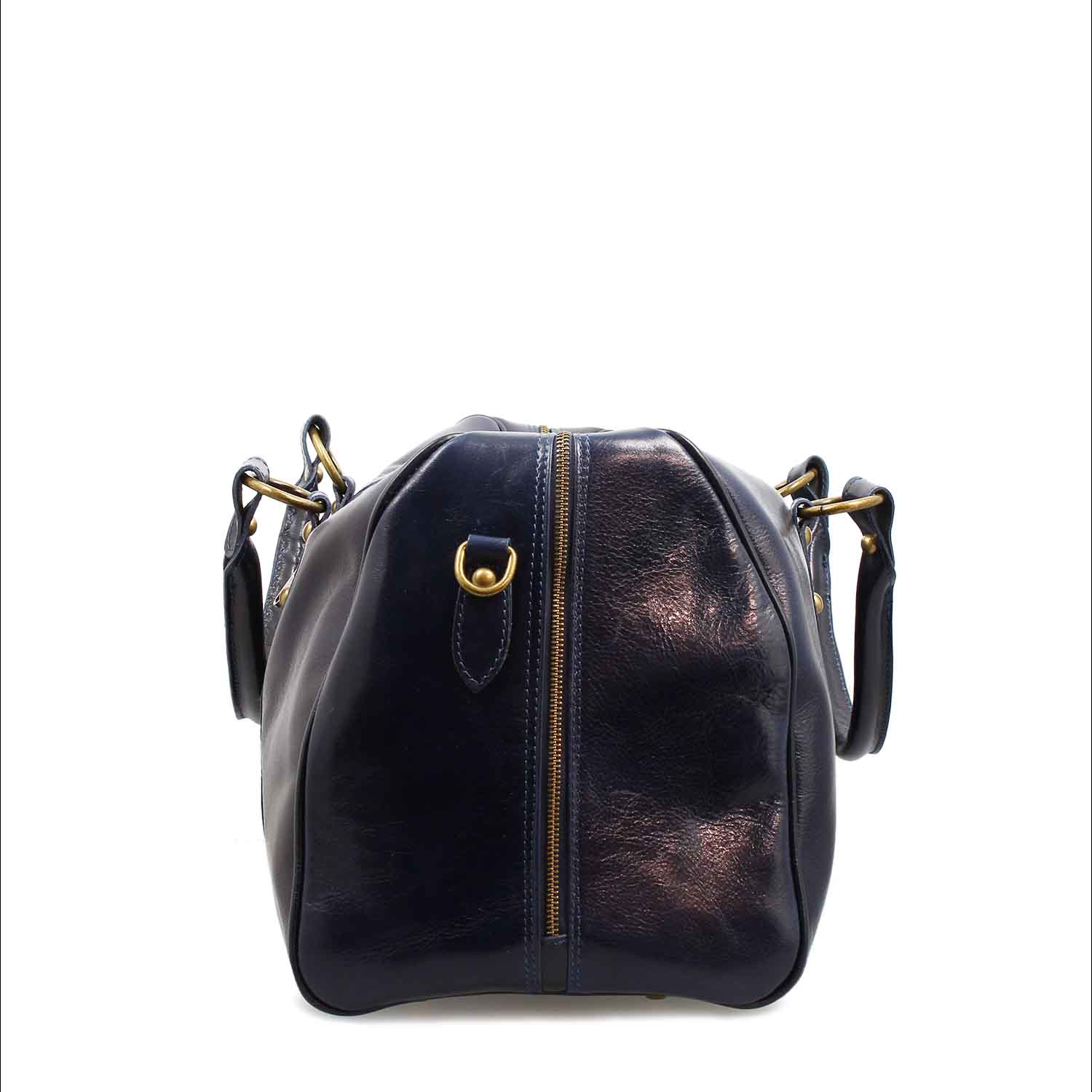 Marco blau reisetasche aus pflanzlich gegerbtem leder