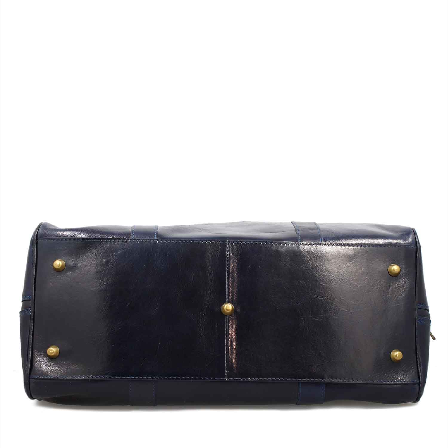 Marco blau reisetasche aus pflanzlich gegerbtem leder