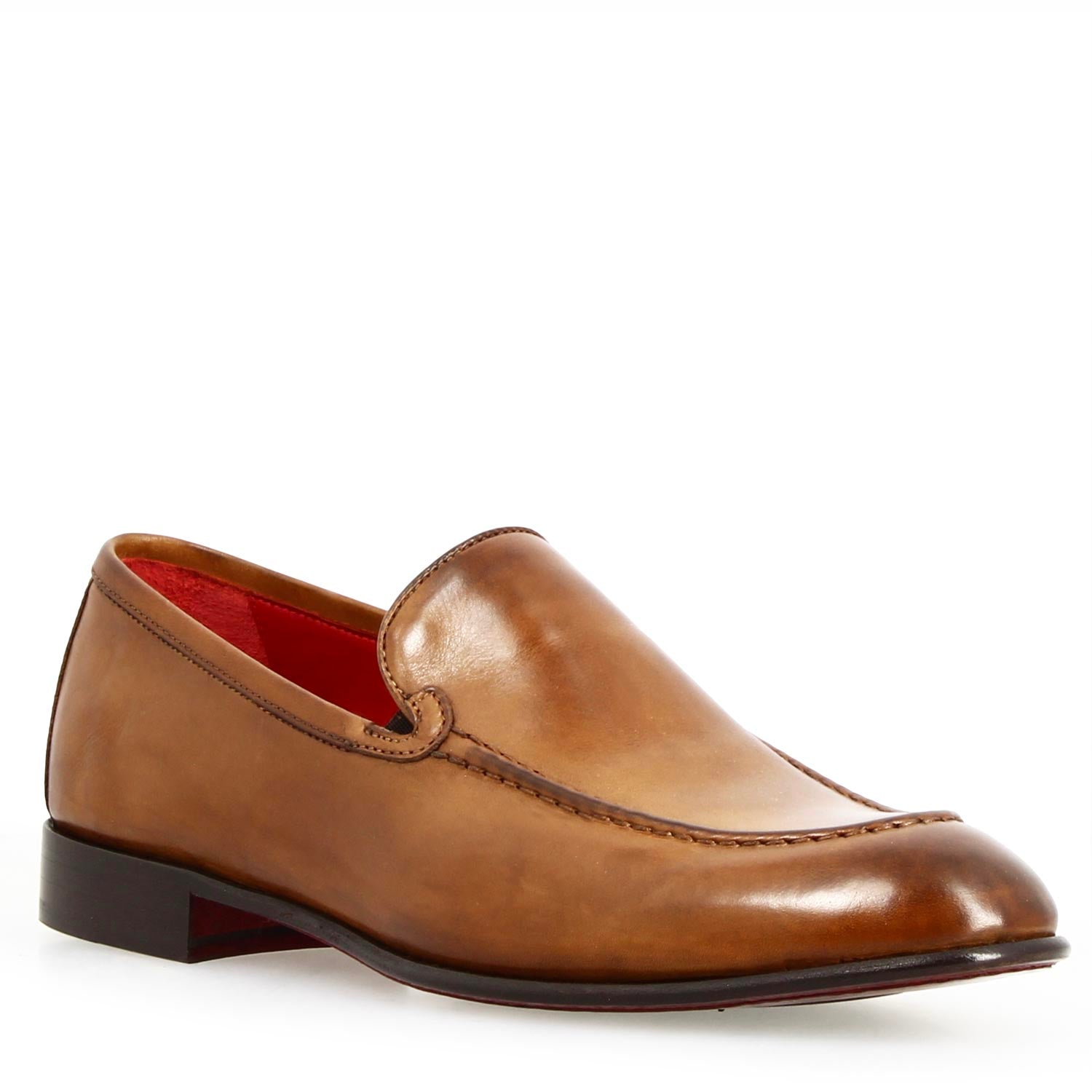 Mocassino liscio Adriano da uomo in pelle marrone