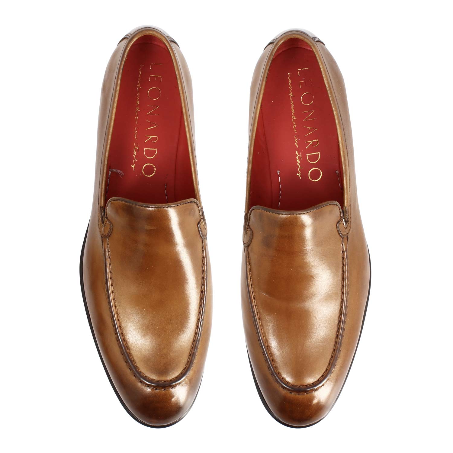 Mocassino liscio Adriano da uomo in pelle marrone