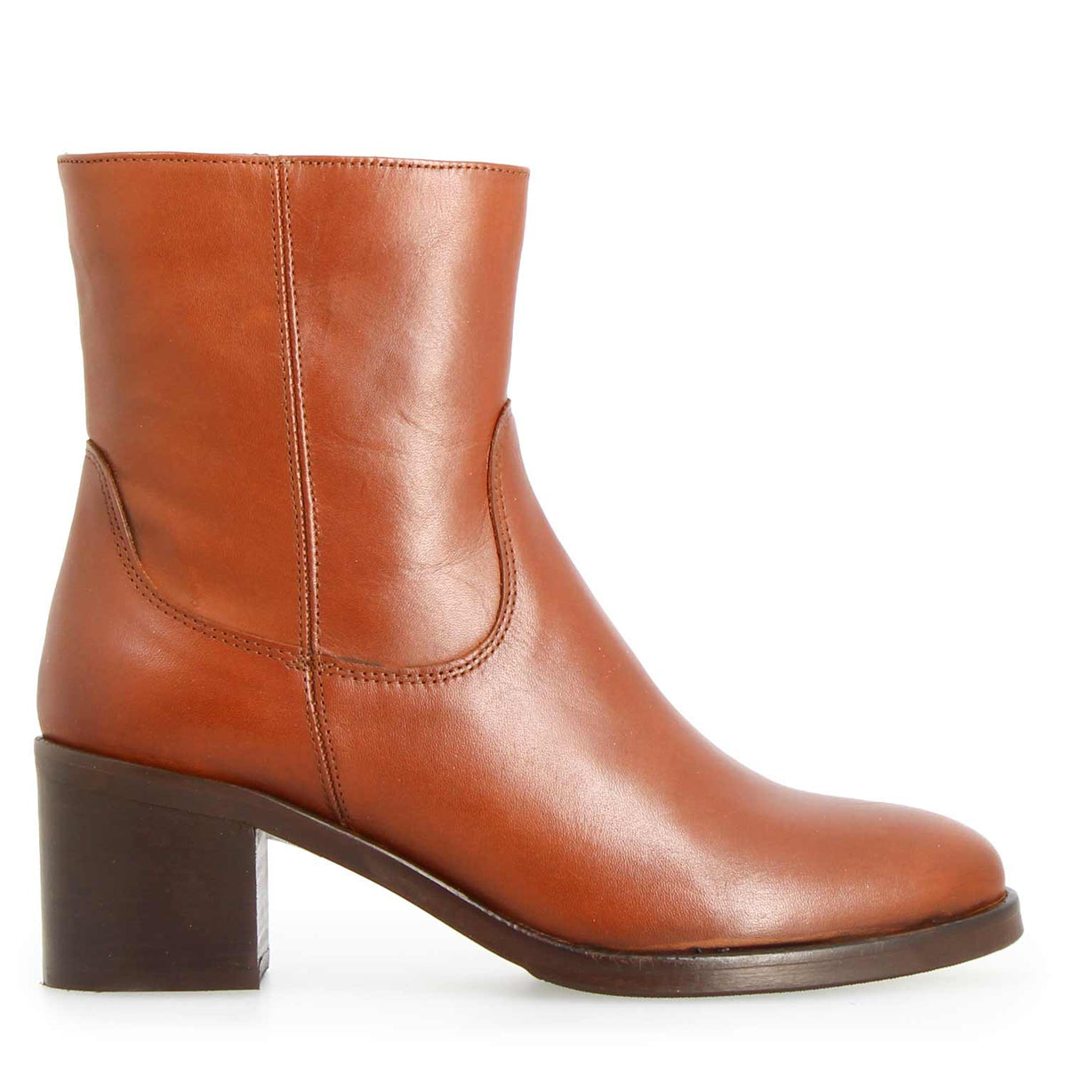 Calliope - Stivaletto tacco alto da donna in pelle marrone