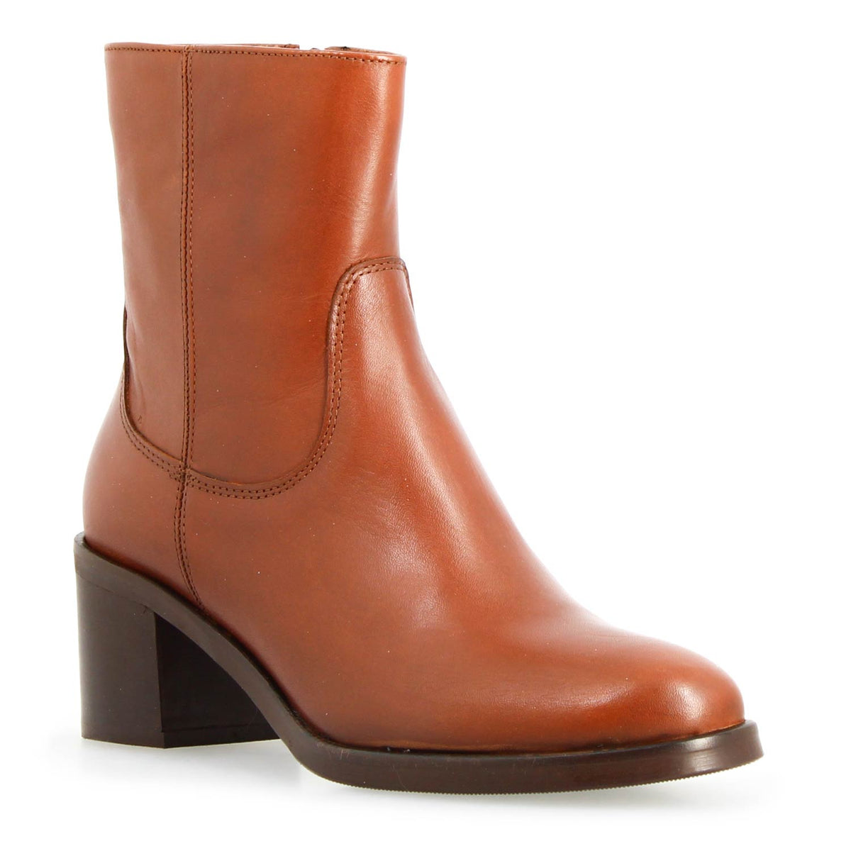 Calliope - Bottine femme talon haut marron