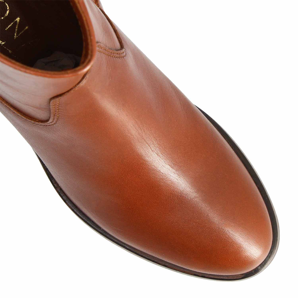 Calliope - Stivaletto tacco alto da donna in pelle marrone