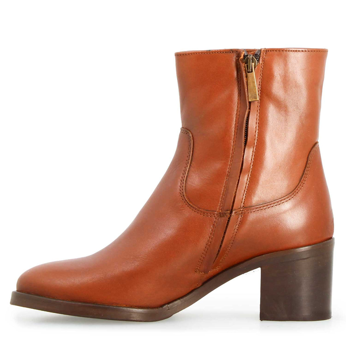 Calliope - Bottine femme talon haut marron