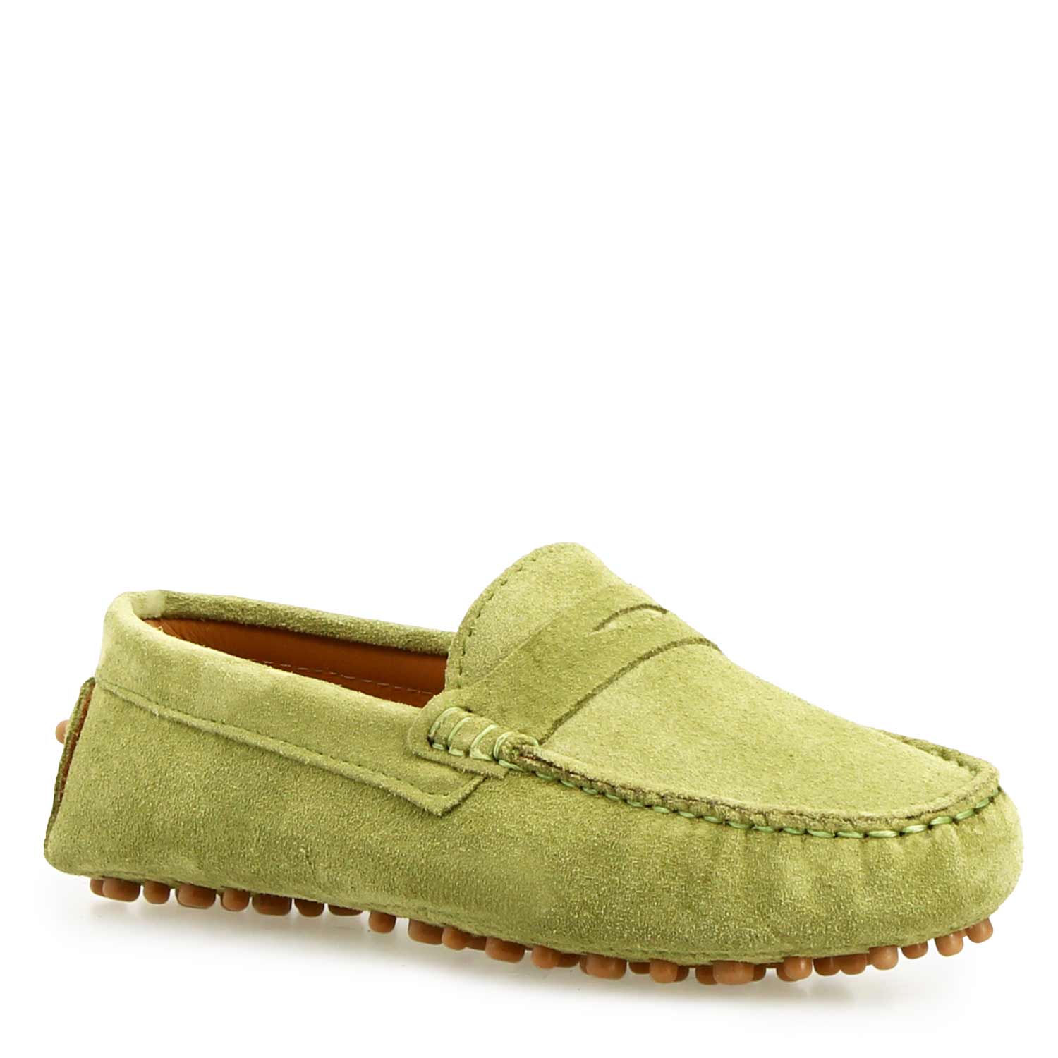 Garda car shoe in green suede for women