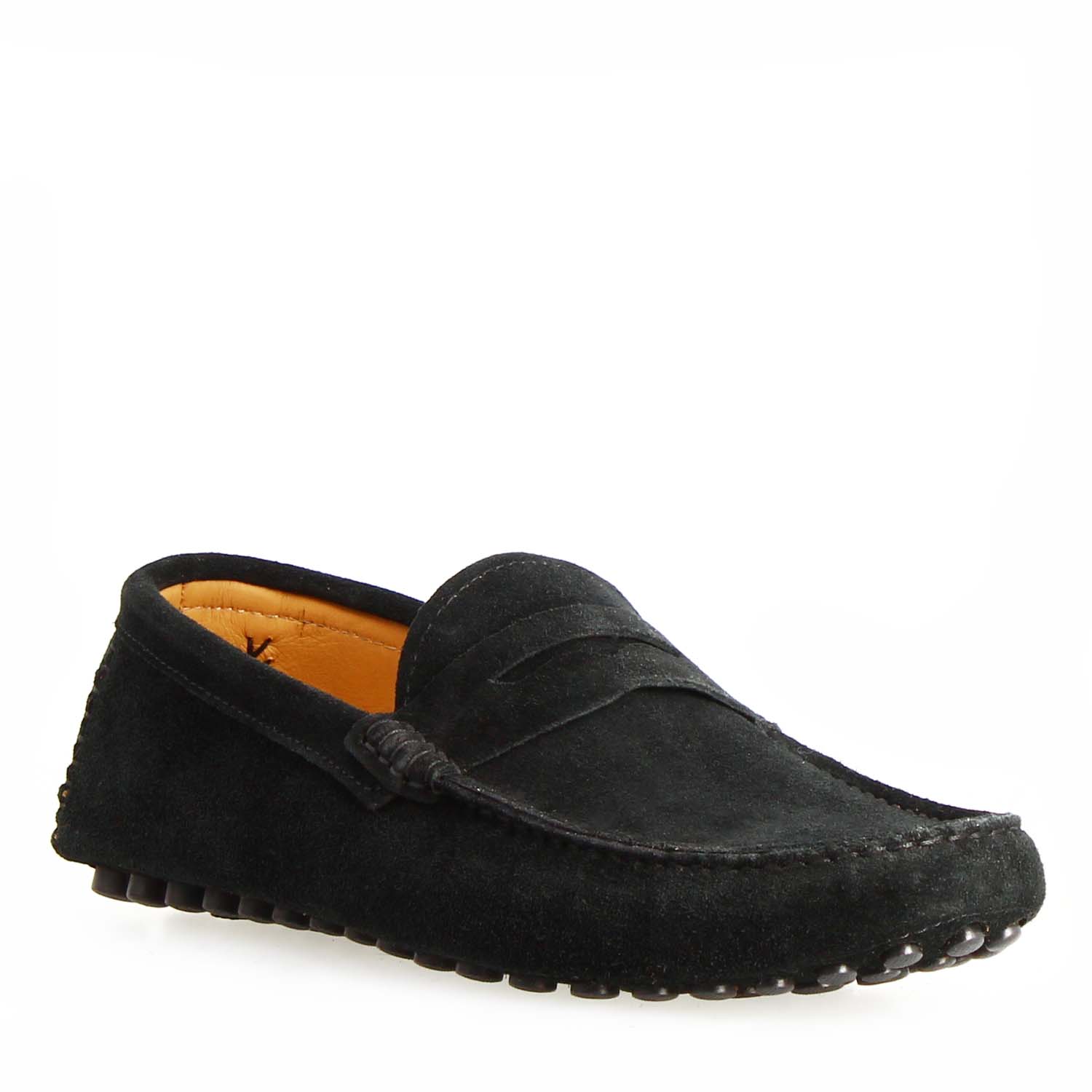 Car shoe Garda da uomo in pelle scamosciata nera