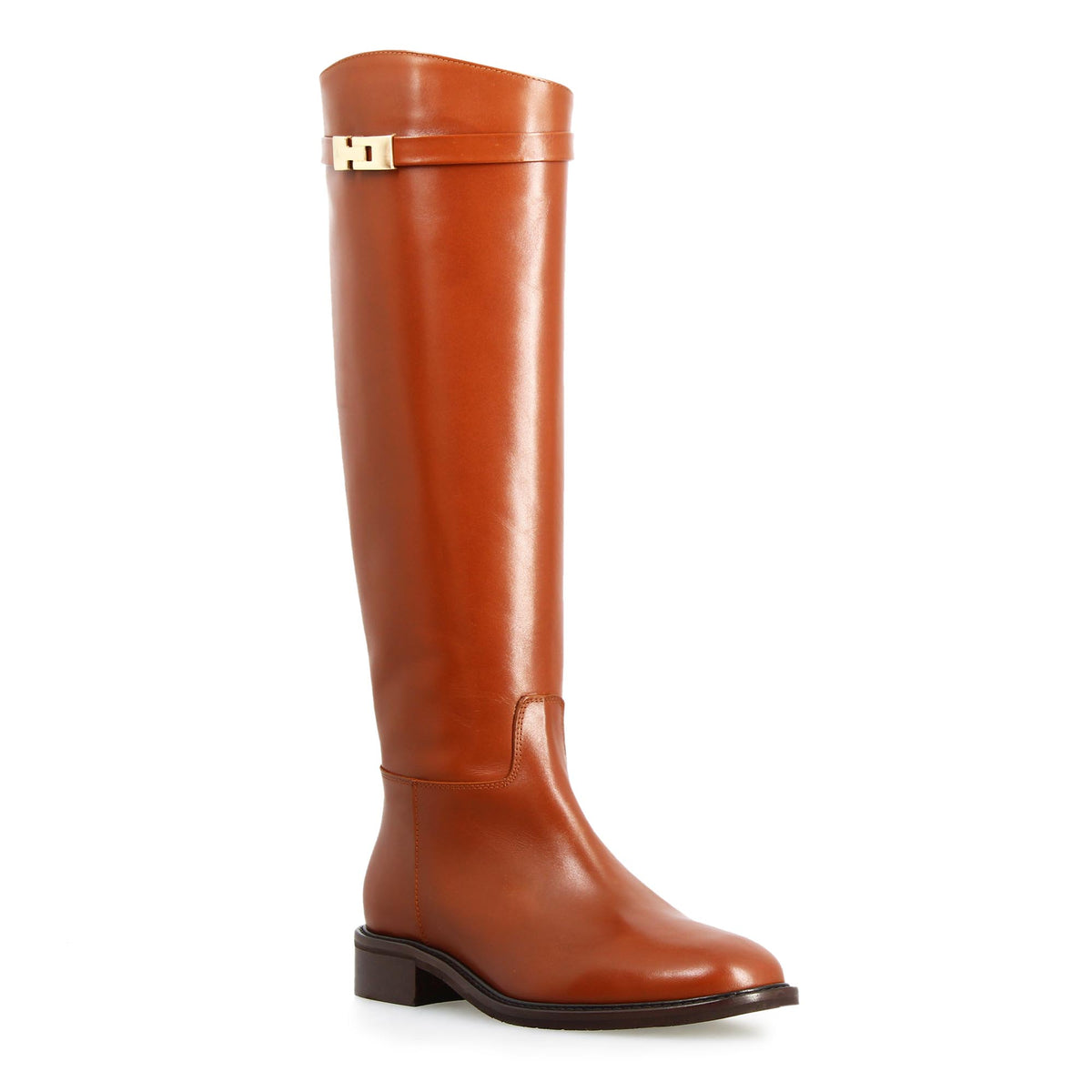 Caracalla - Women's Brown Leather Riding Boot with Buckle