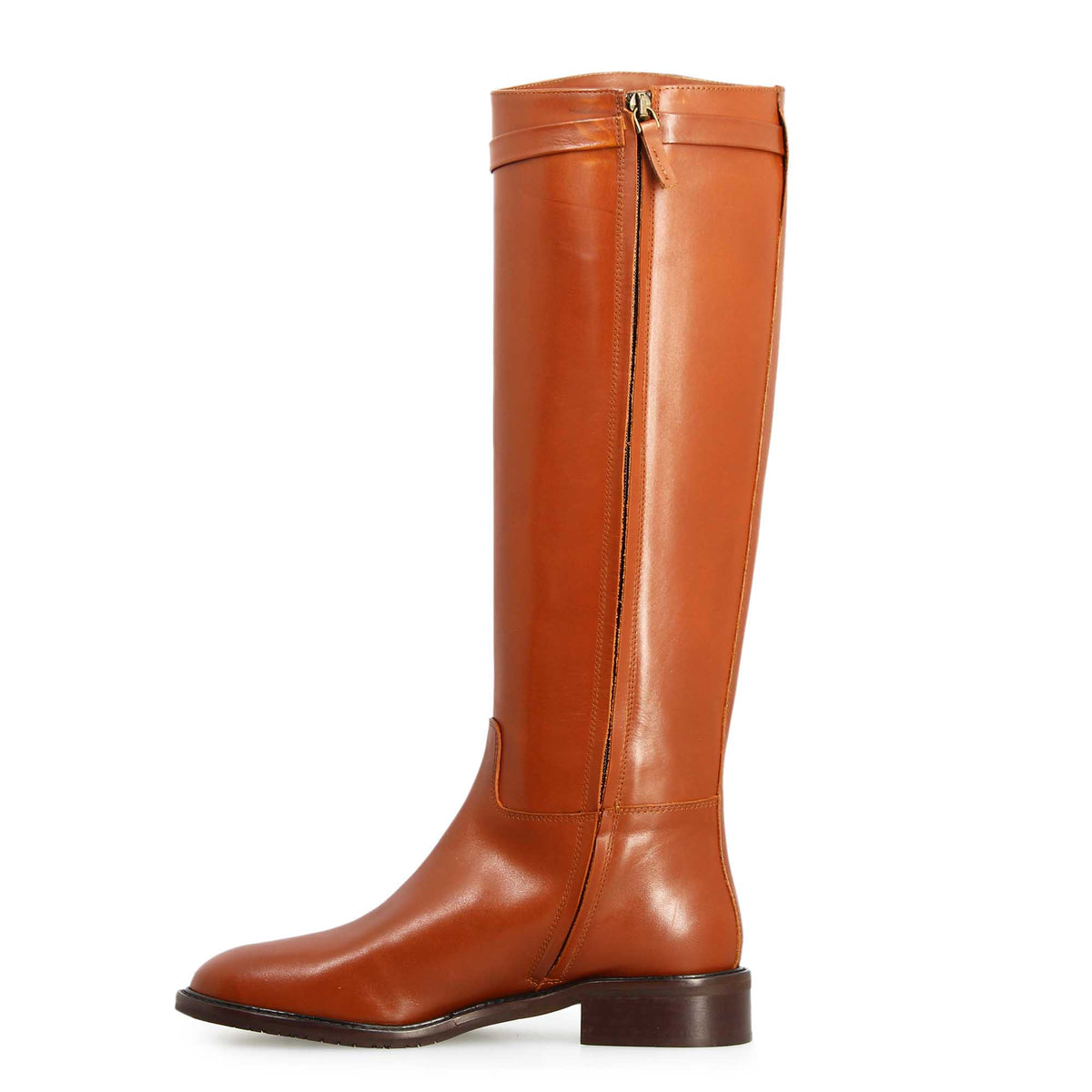 Caracalla - Women's Brown Leather Riding Boot with Buckle