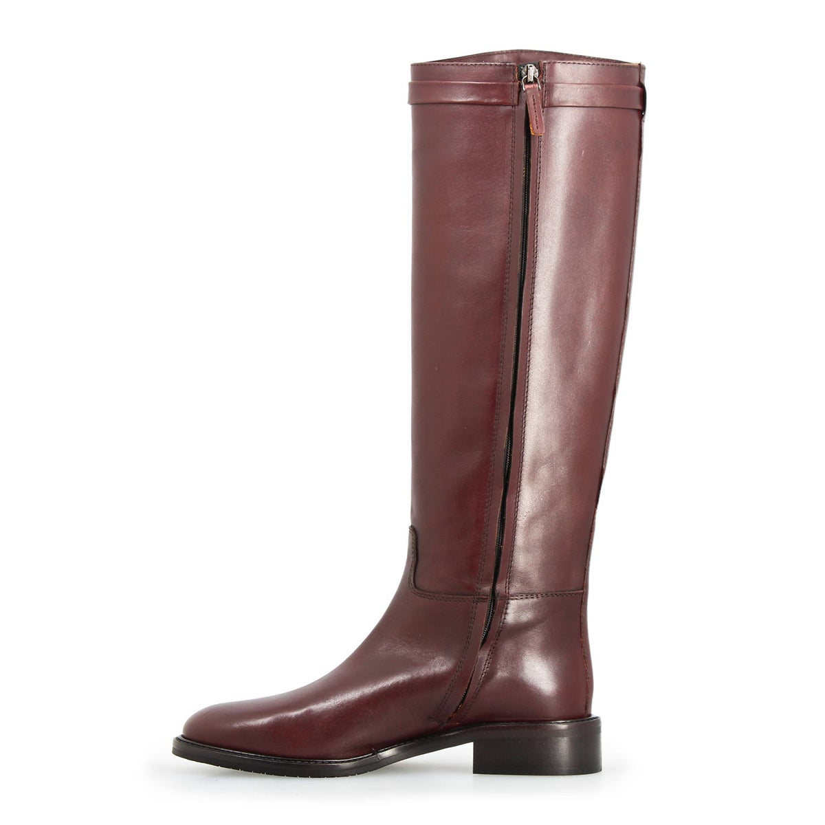 Caracalla - Women's Burgundy Leather Riding Boot with Buckle