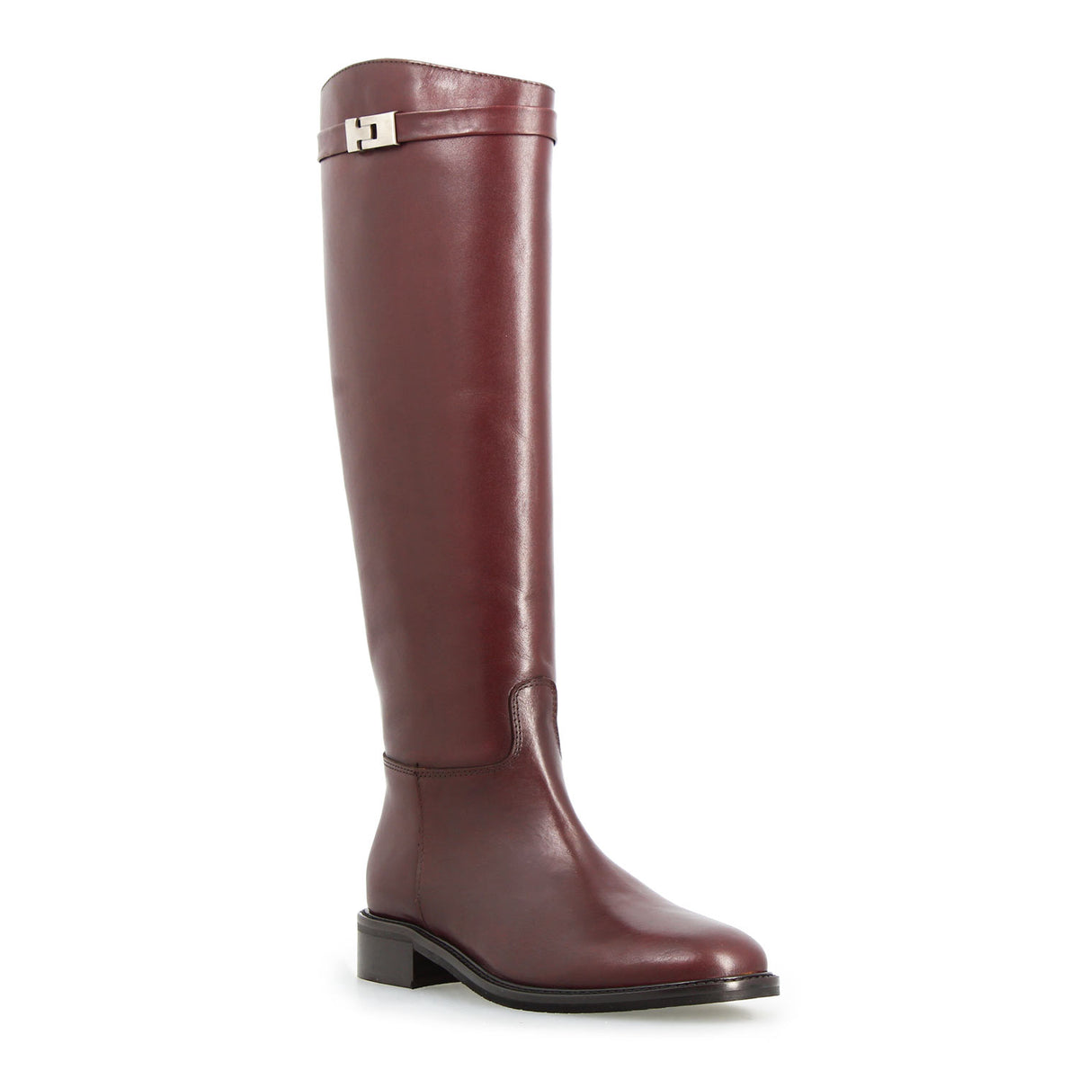 Caracalla - Women's Burgundy Leather Riding Boot with Buckle
