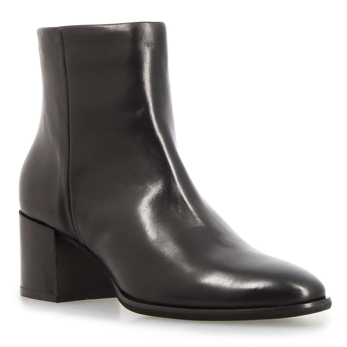 Circe stivaletto da donna in pelle nera con tacco - LeonardoShoes
