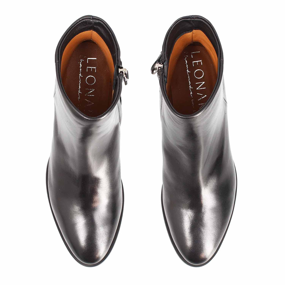 Circe stivaletto da donna in pelle nera con tacco - LeonardoShoes