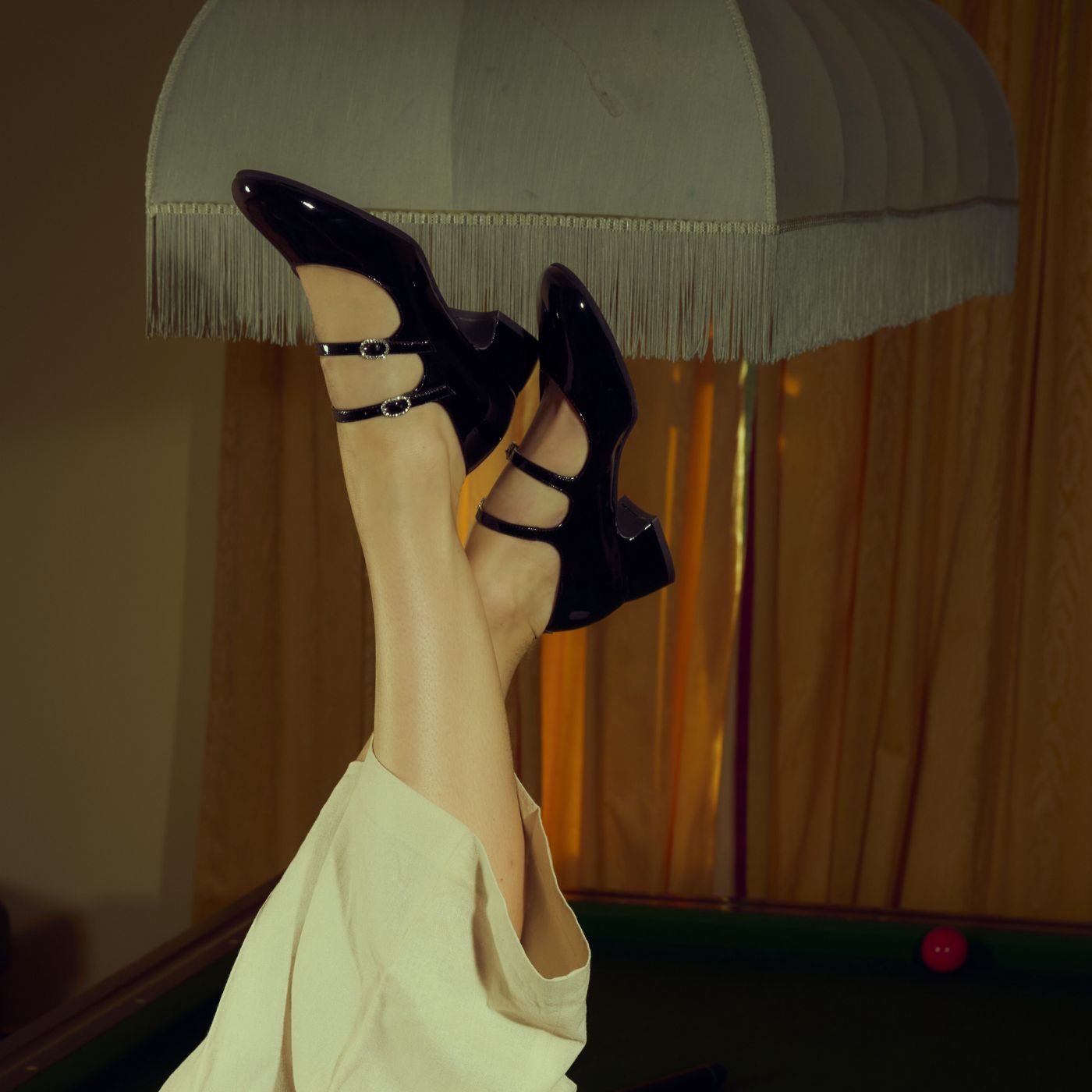 Décolleté Mary Jane en cuir verni noir