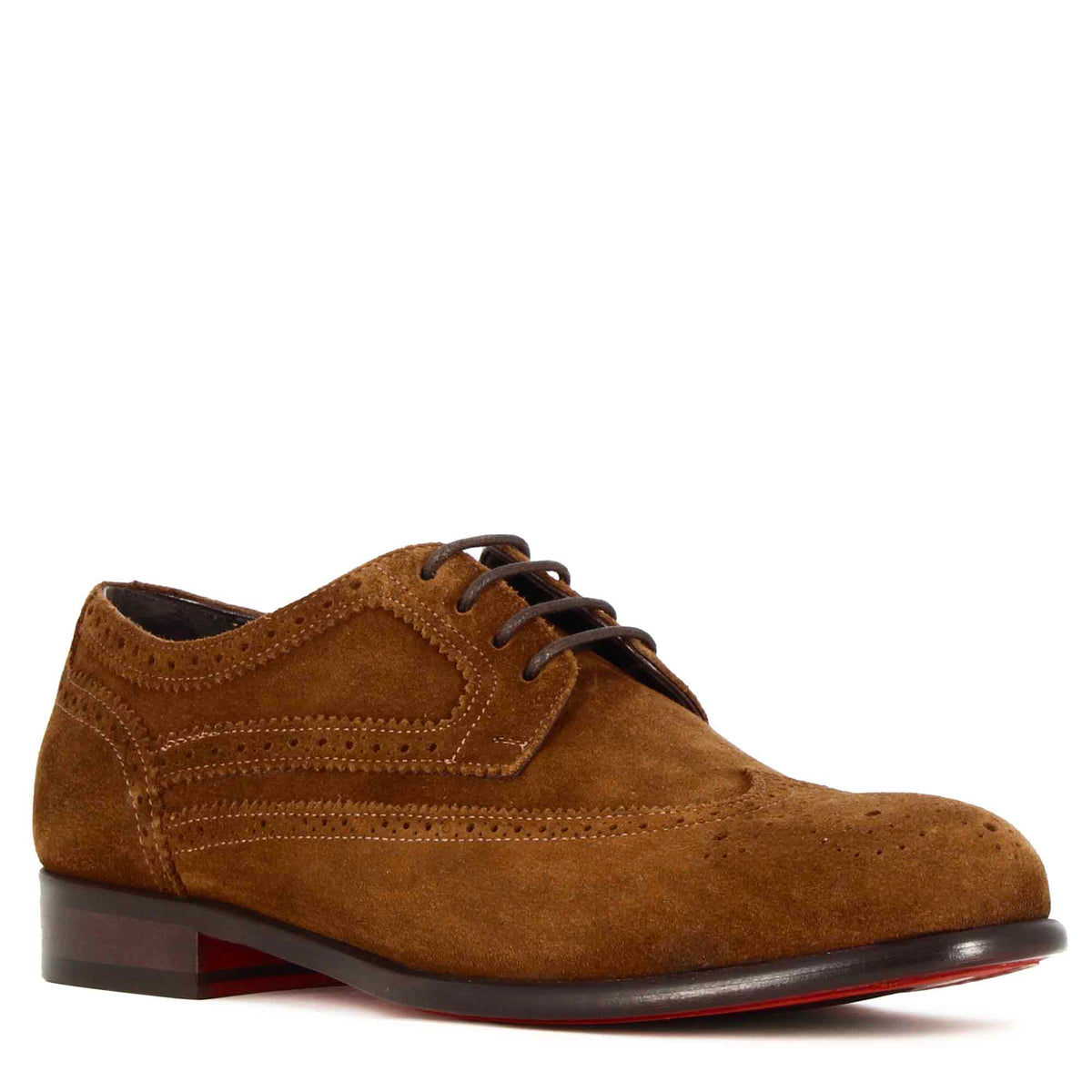 Elegant brown suede derby for men