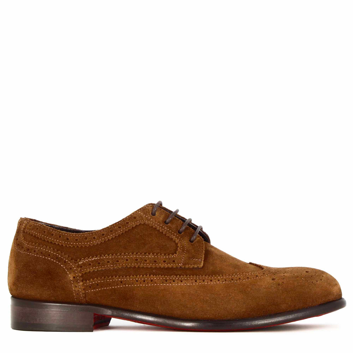 Elegant brown suede derby for men