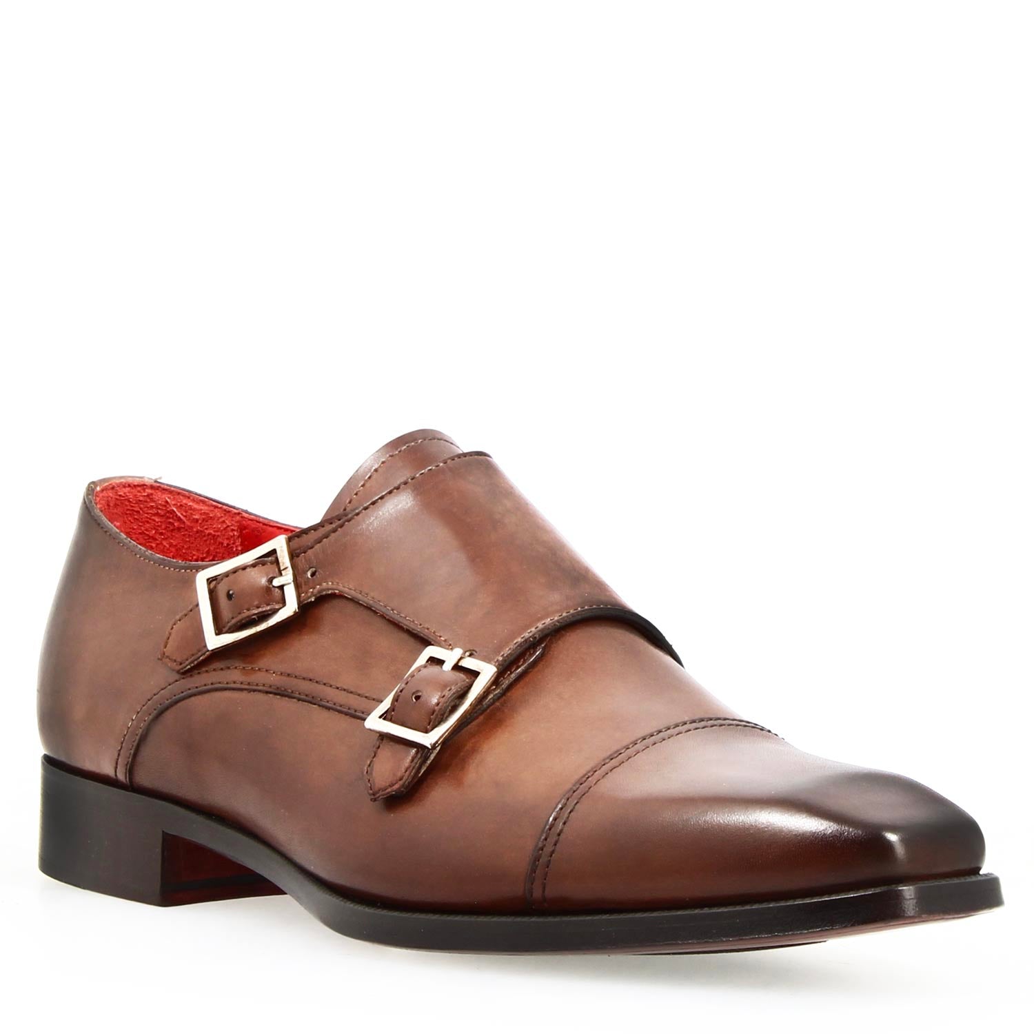 Doppia fibbia Achille da uomo in pelle marrone - LeonardoShoes