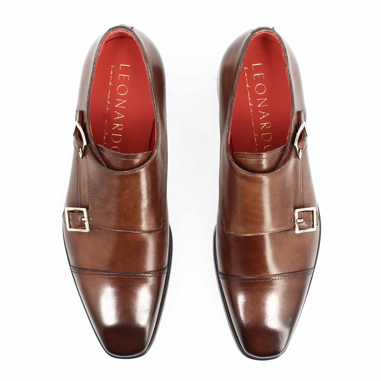 Doppia fibbia Achille da uomo in pelle marrone - LeonardoShoes