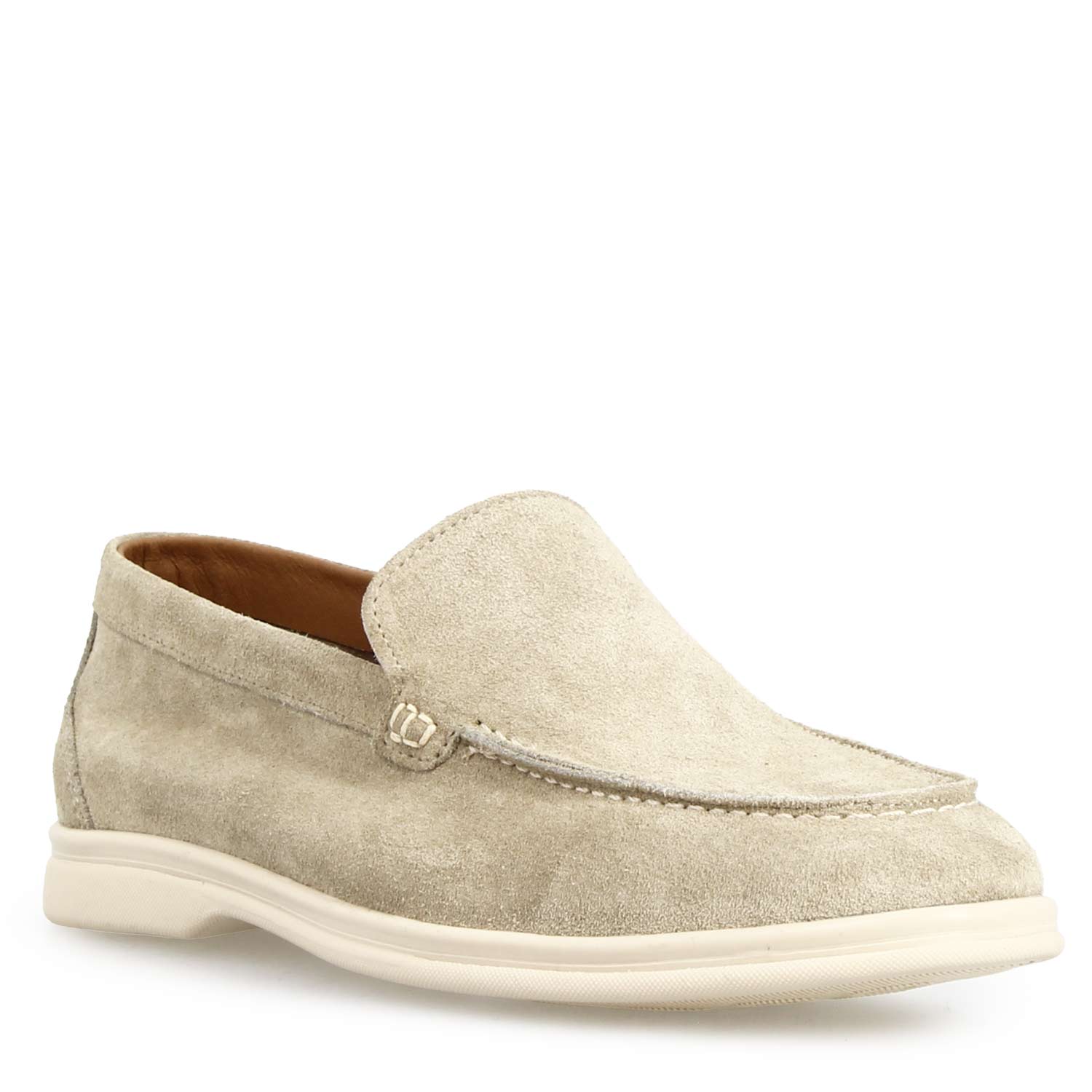 Men's Beige Suede Boat Moccasin Elite