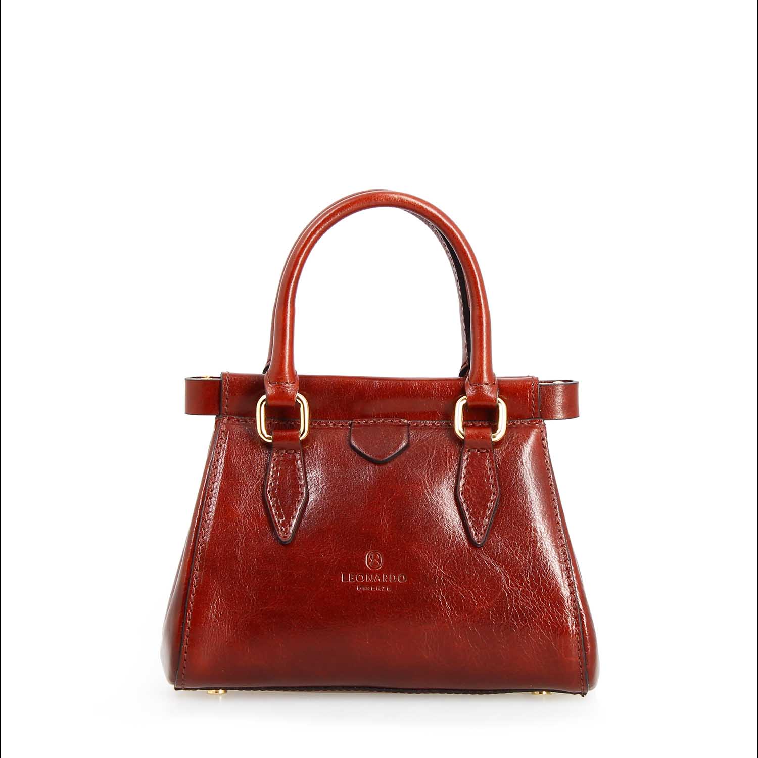 Fiorenza leather handbag with removable brown shoulder strap