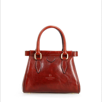 Borsetta a mano Fiorenza in pelle con tracolla rimovibile colore marrone - LeonardoShoes