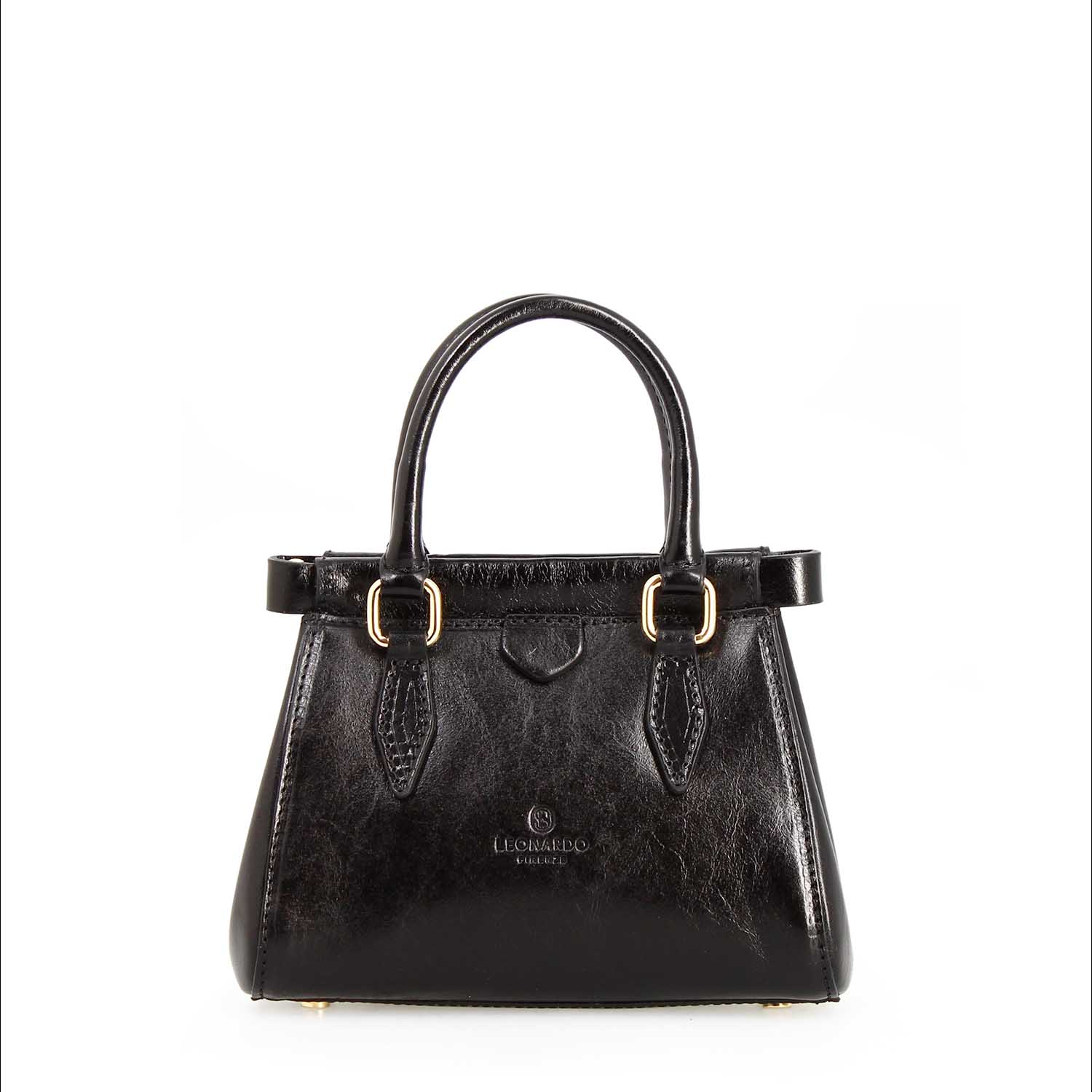 Fiorenza leather handbag with removable black shoulder strap