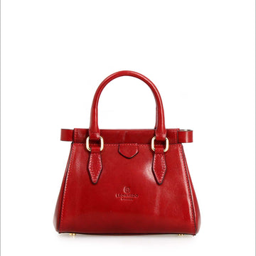 Borsetta a mano Fiorenza in pelle con tracolla rimovibile colore rosso - LeonardoShoes