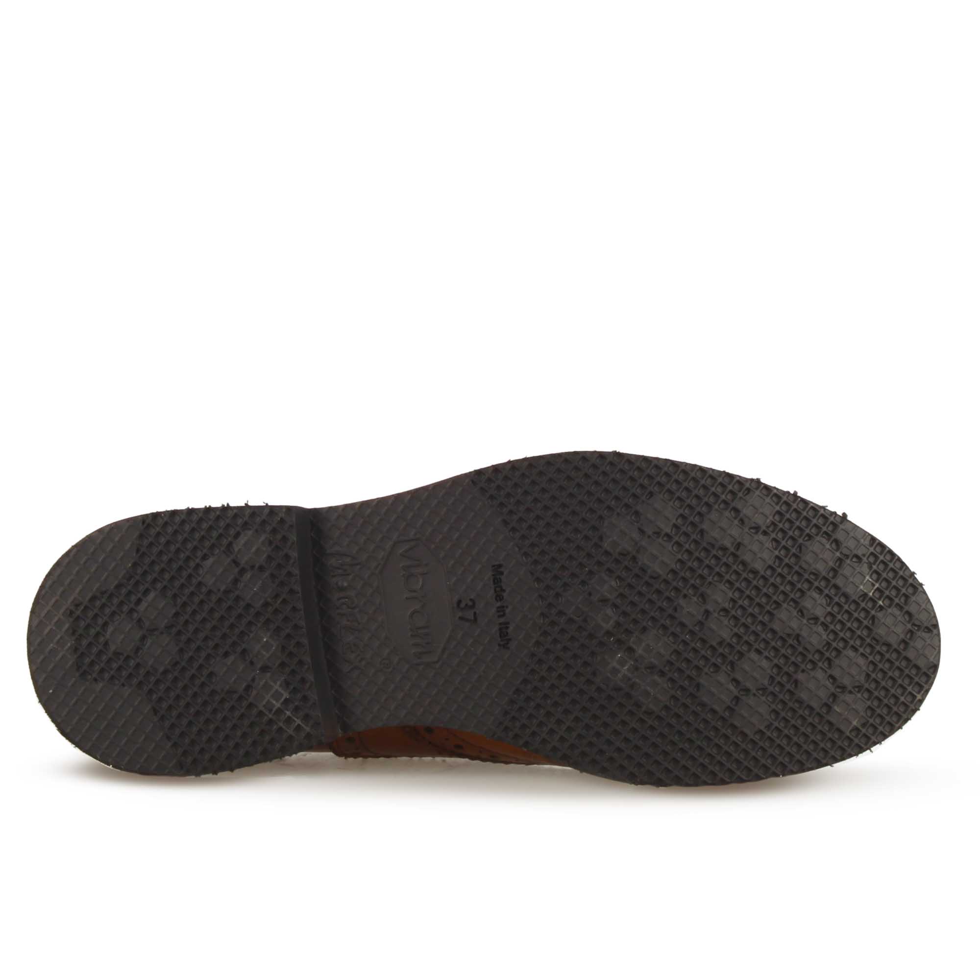 Francesina brogue da donna in pelle colore marrone scuro