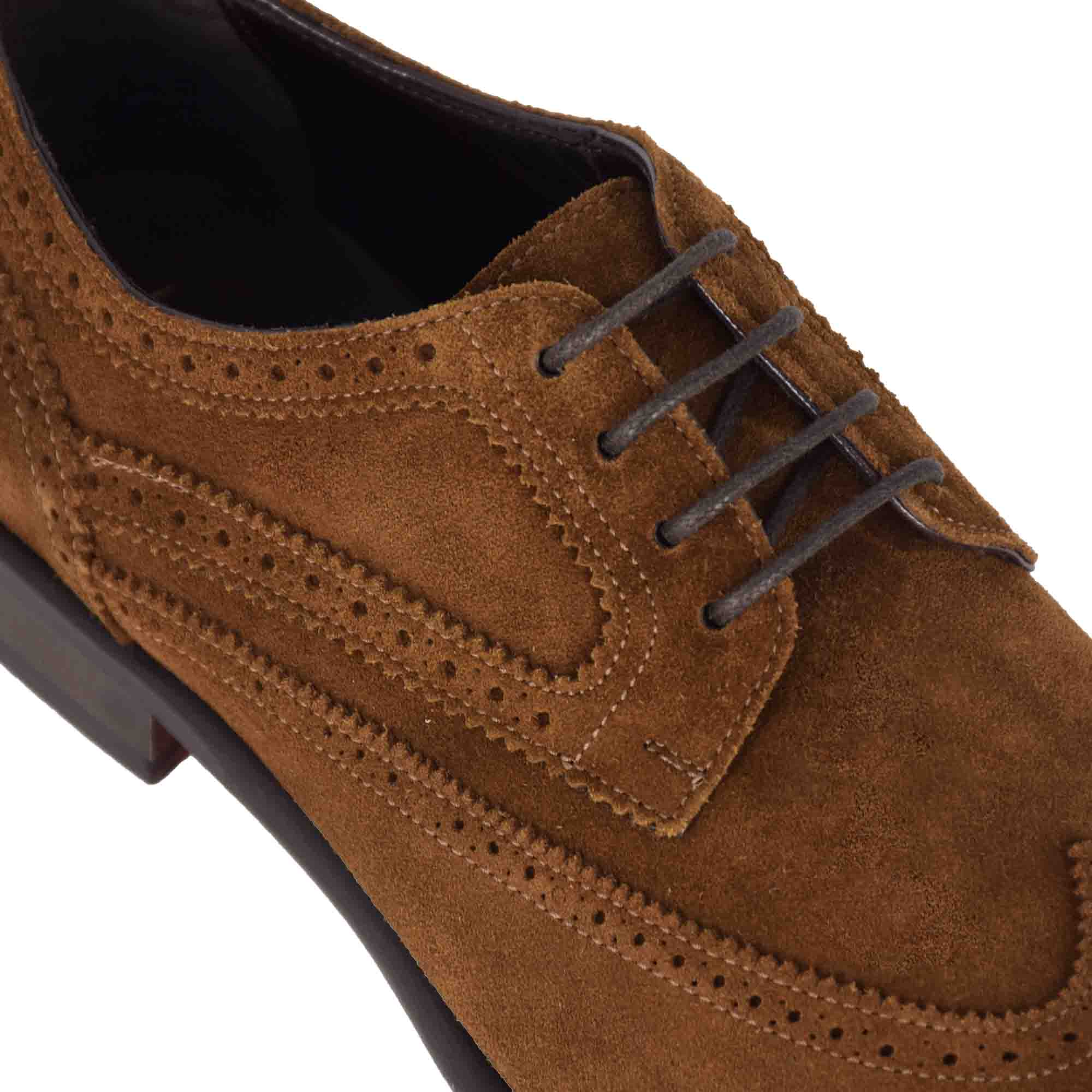 Derby élégant en daim marron pour hommes