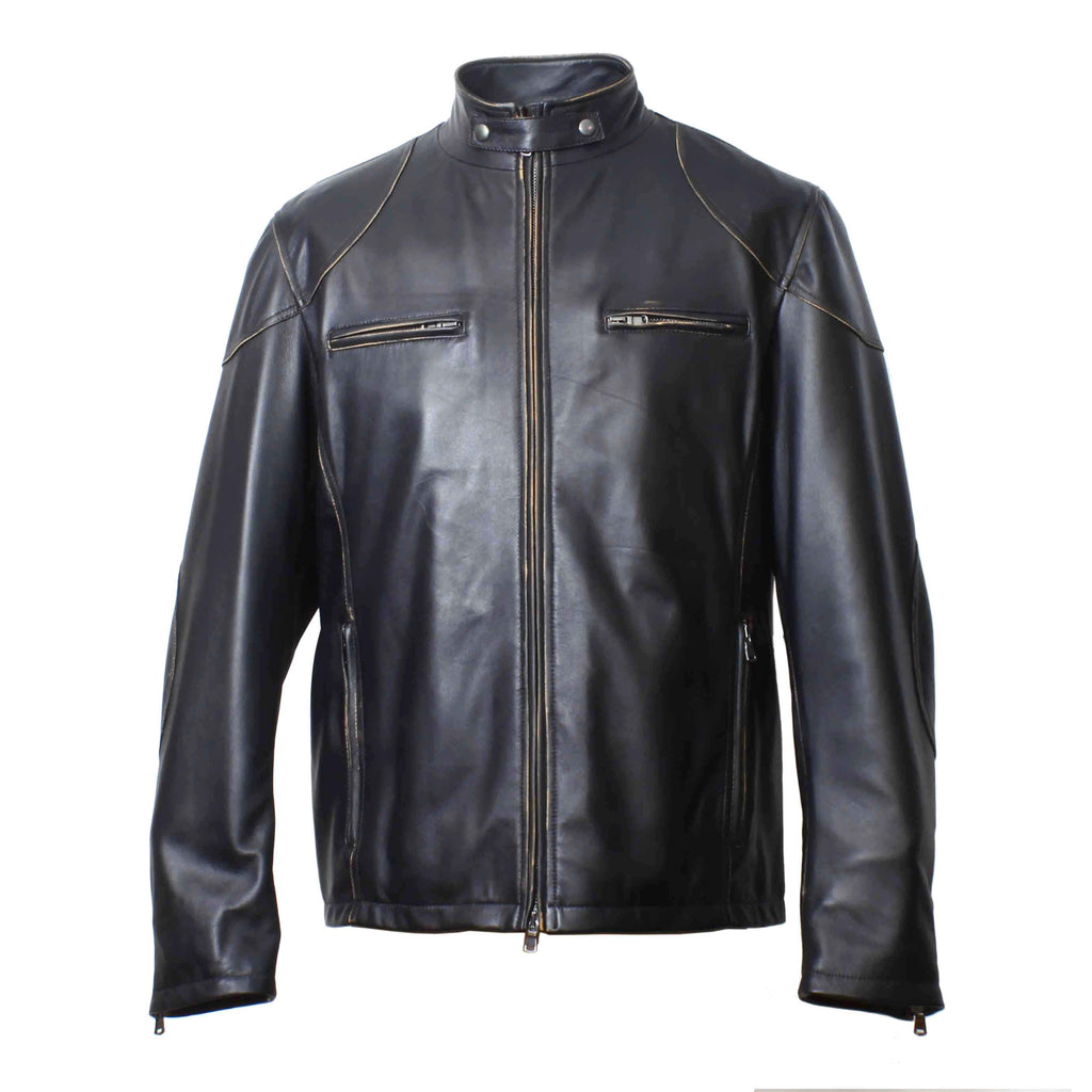 Giacca Uomo In Pelle Di Vitello Fatta A Mano - Stile Steampunk Con Borchie - Multicolore Argento/Oro