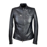 Classic women's jacket in high quality black leather