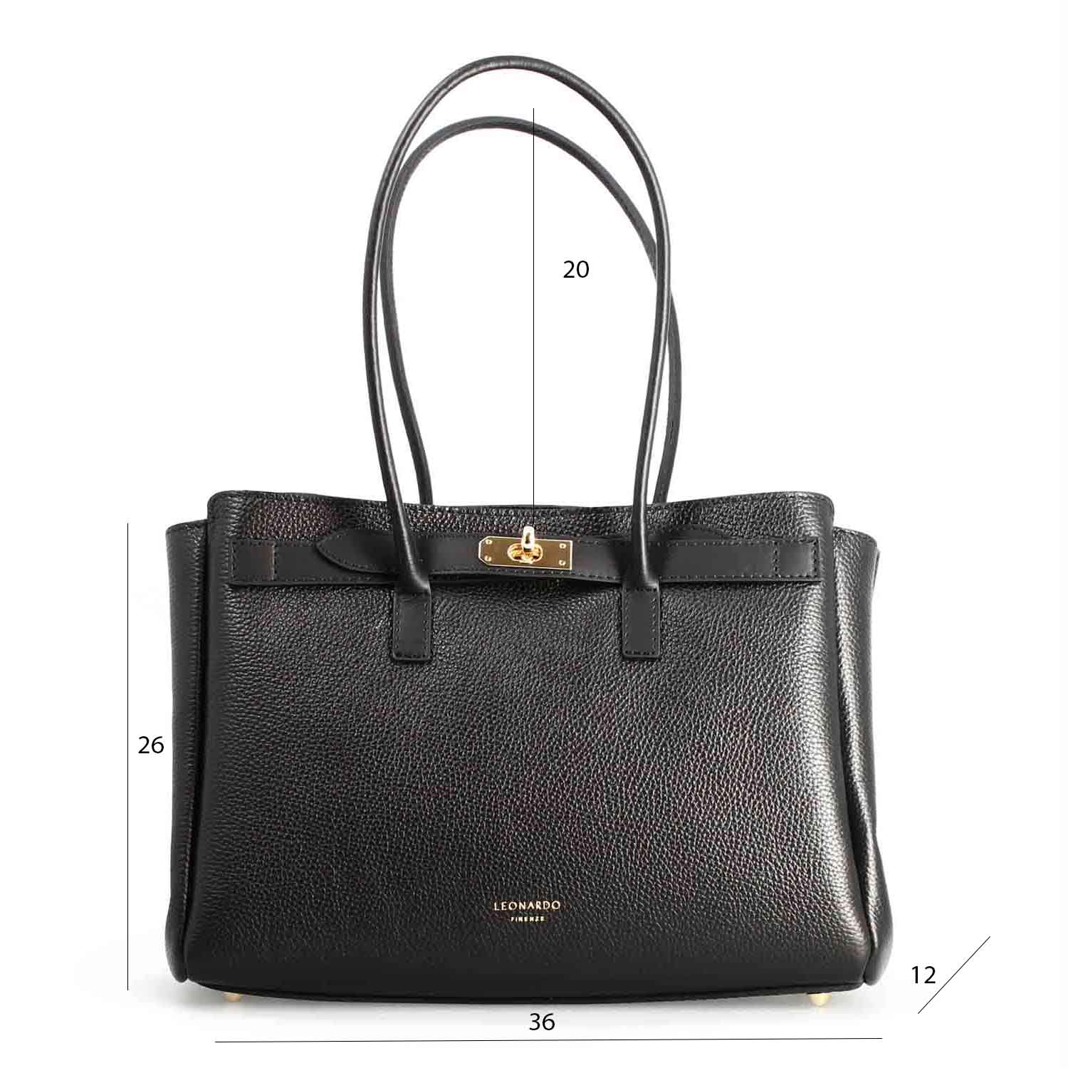 Sac à bandoulière pour femme en cuir noir Giulia