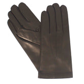 Handmade men's gloves in brown nappa leather lined in cashmere