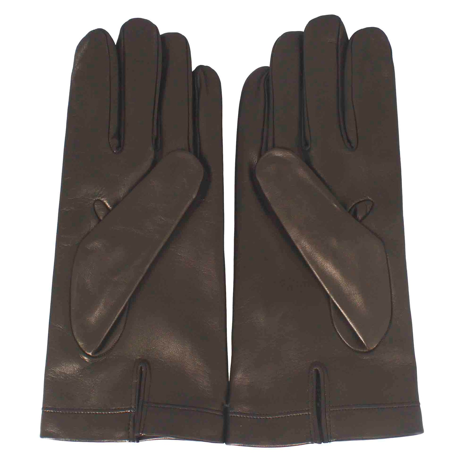 Handmade men's gloves in brown nappa leather lined in cashmere