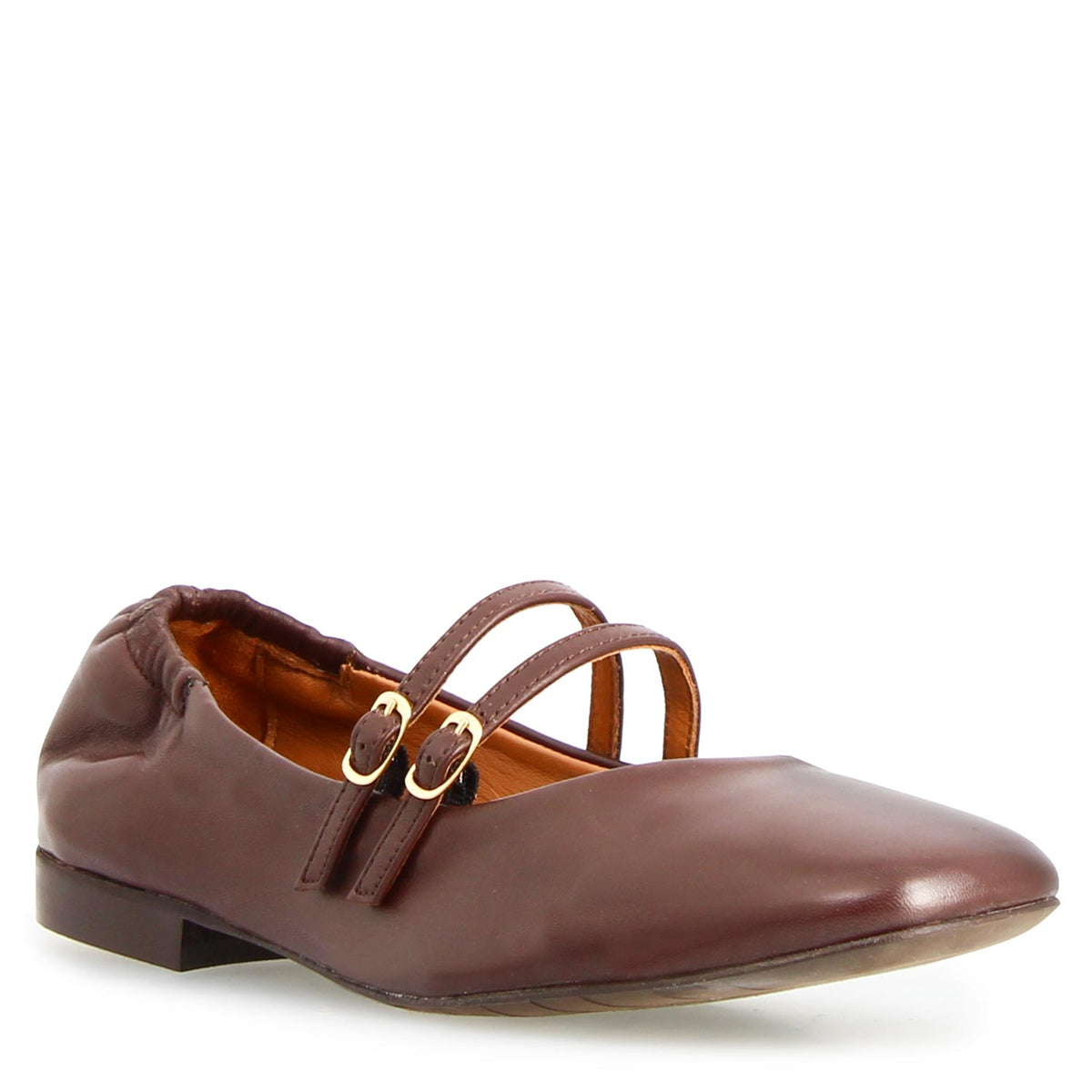 Iside - Mary Jane Double Strap Ballet Flat Brown